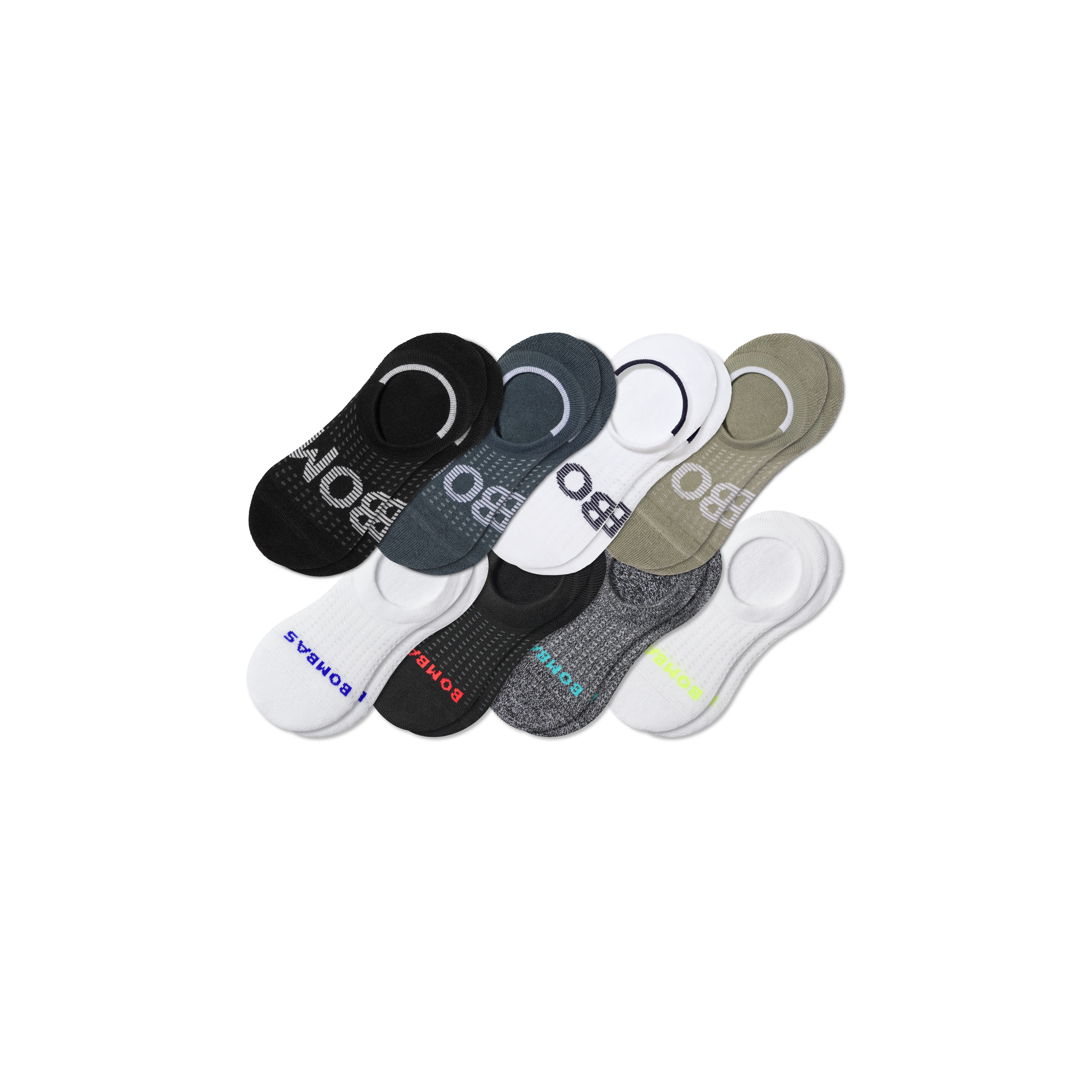 Bombas All Sport Cushioned No Show Sock 8-pack In Black