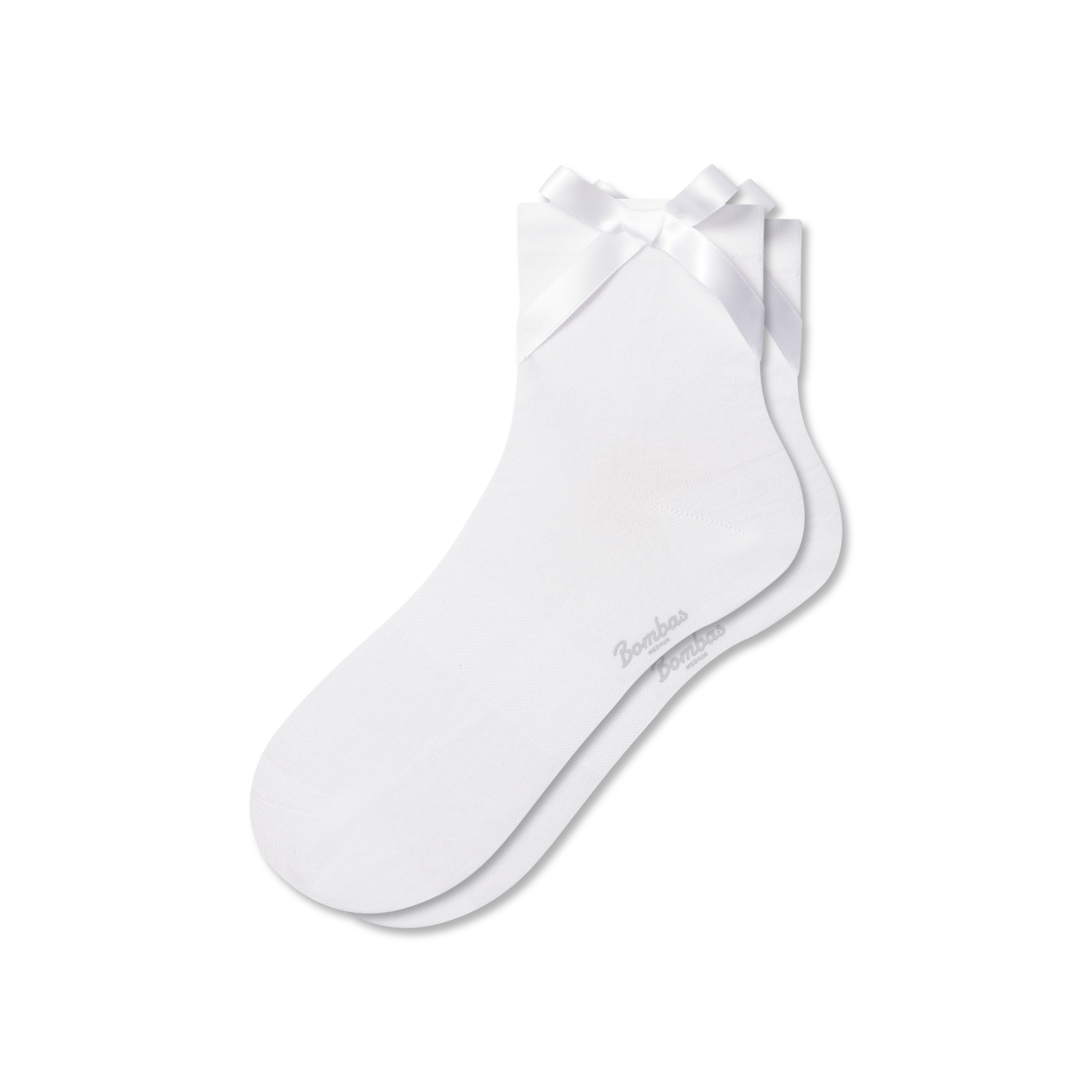 Bombas Lightweight Bow Quarter Socks In White