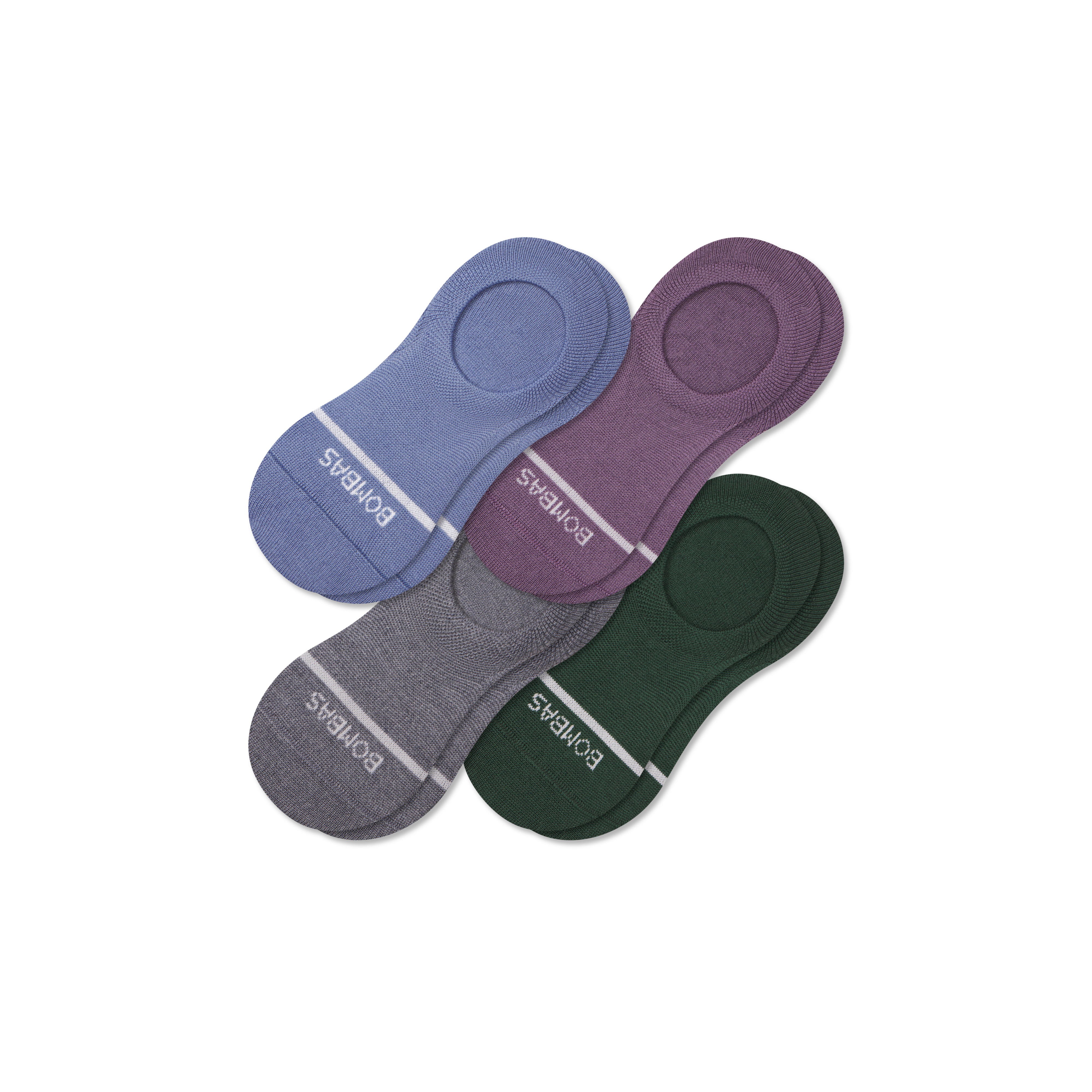 Bombas Lightweight Merino Wool Blend No Show Sock 4-pack