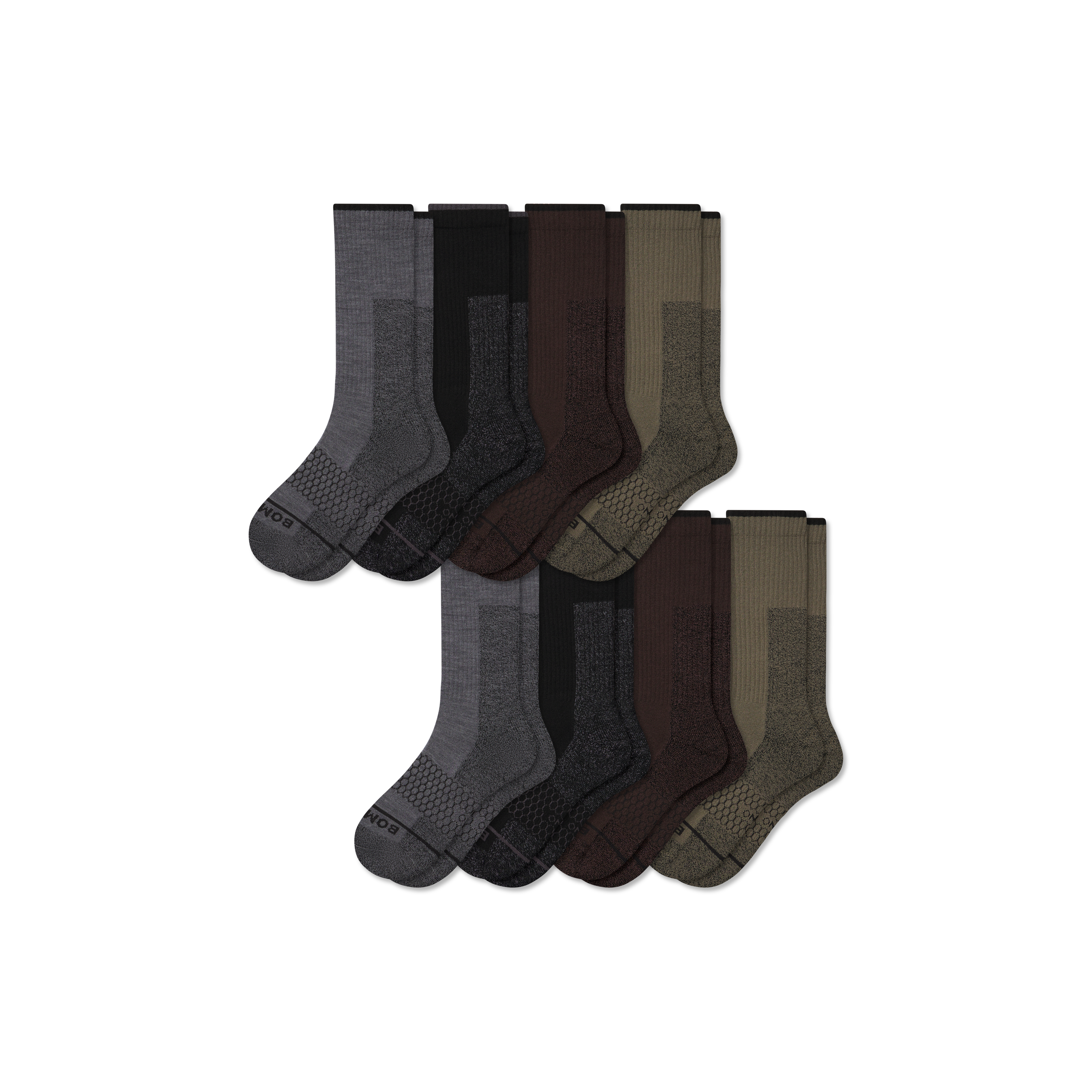 Bombas Ultra Strong Merino Blend Calf Sock 8-pack In Multi
