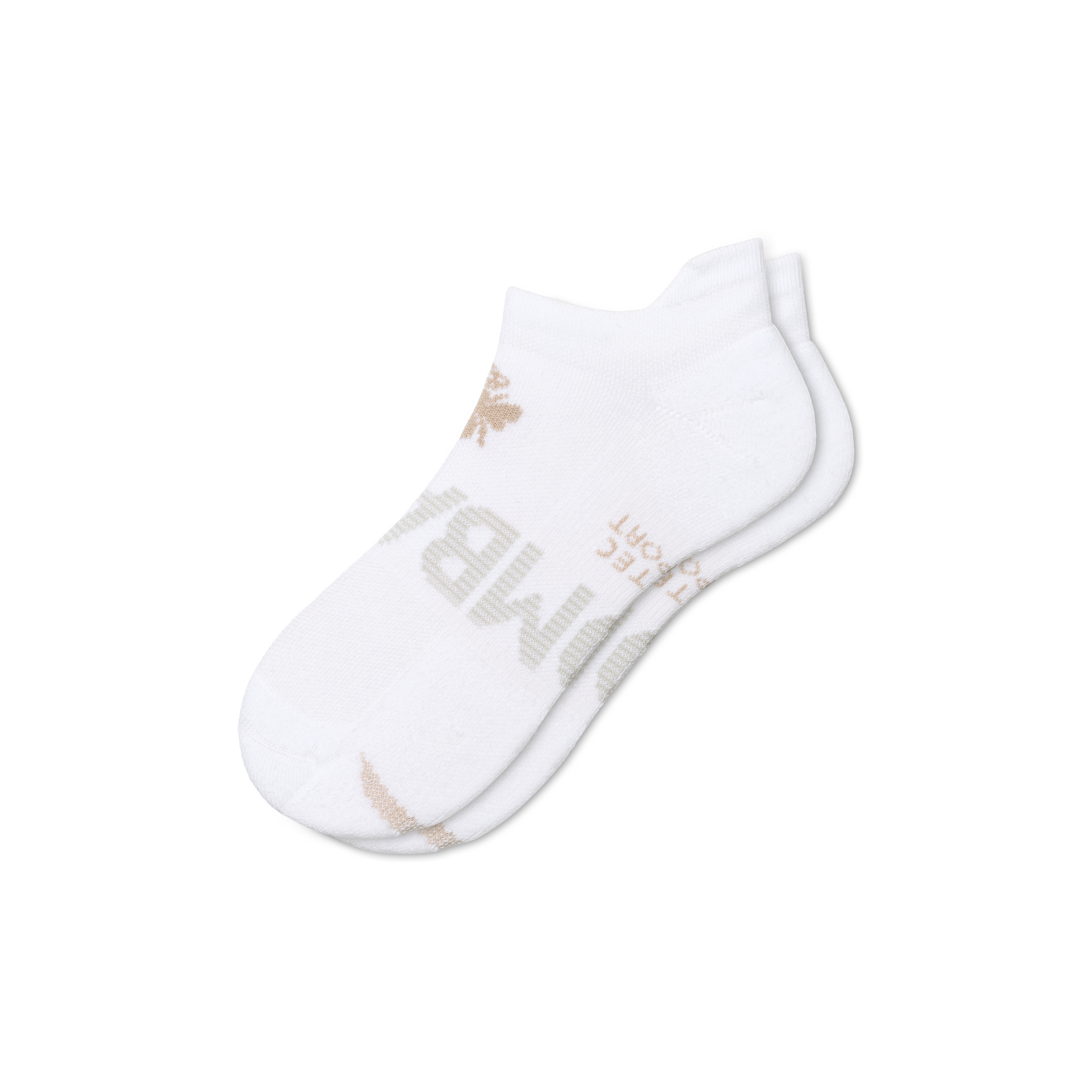 Bombas All Sport Ankle Socks In White Fawn
