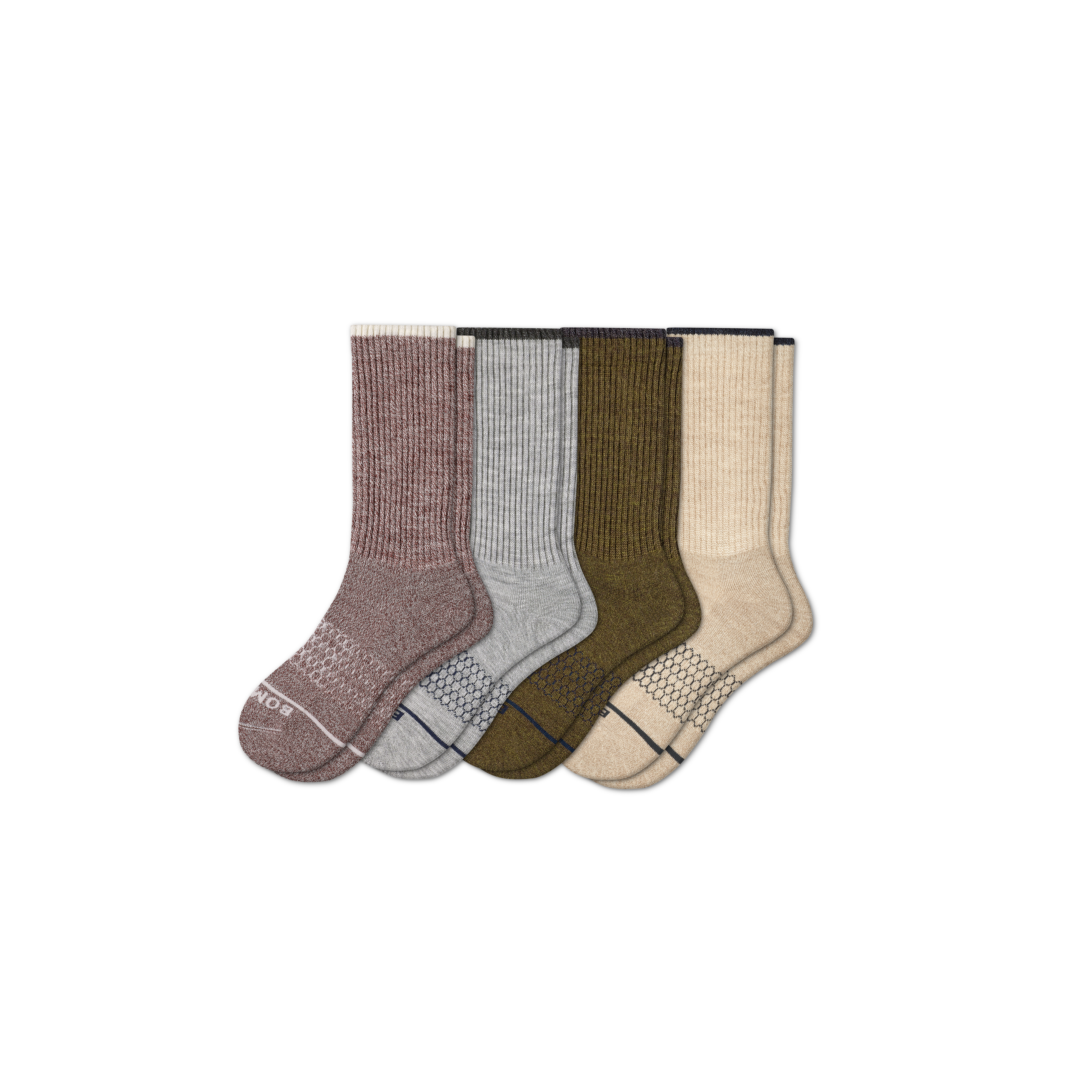 Bombas Merino Wool Blend Calf Sock 4-pack In Neutral Mix