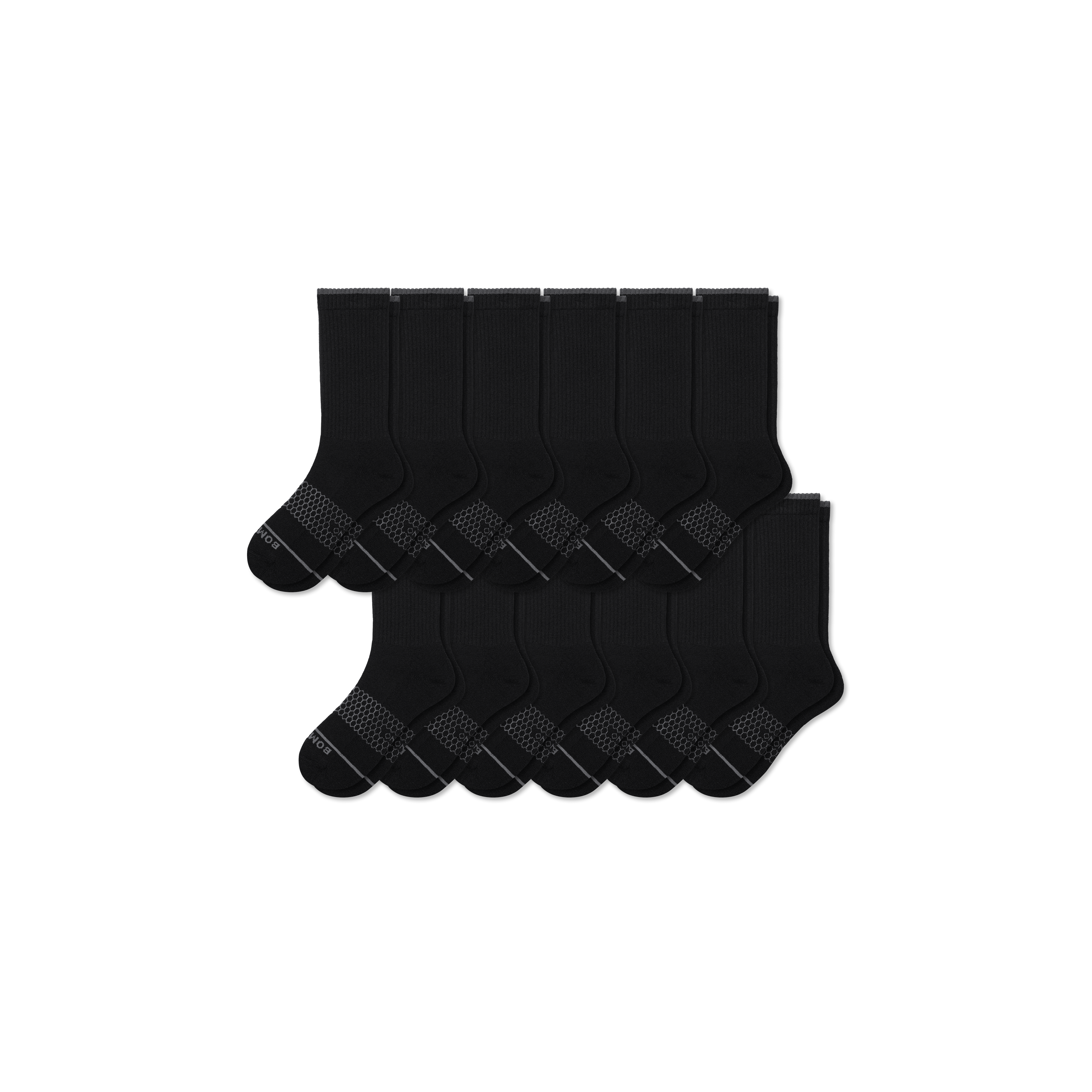 Bombas Merino Wool Blend Calf Sock 12-pack In Black