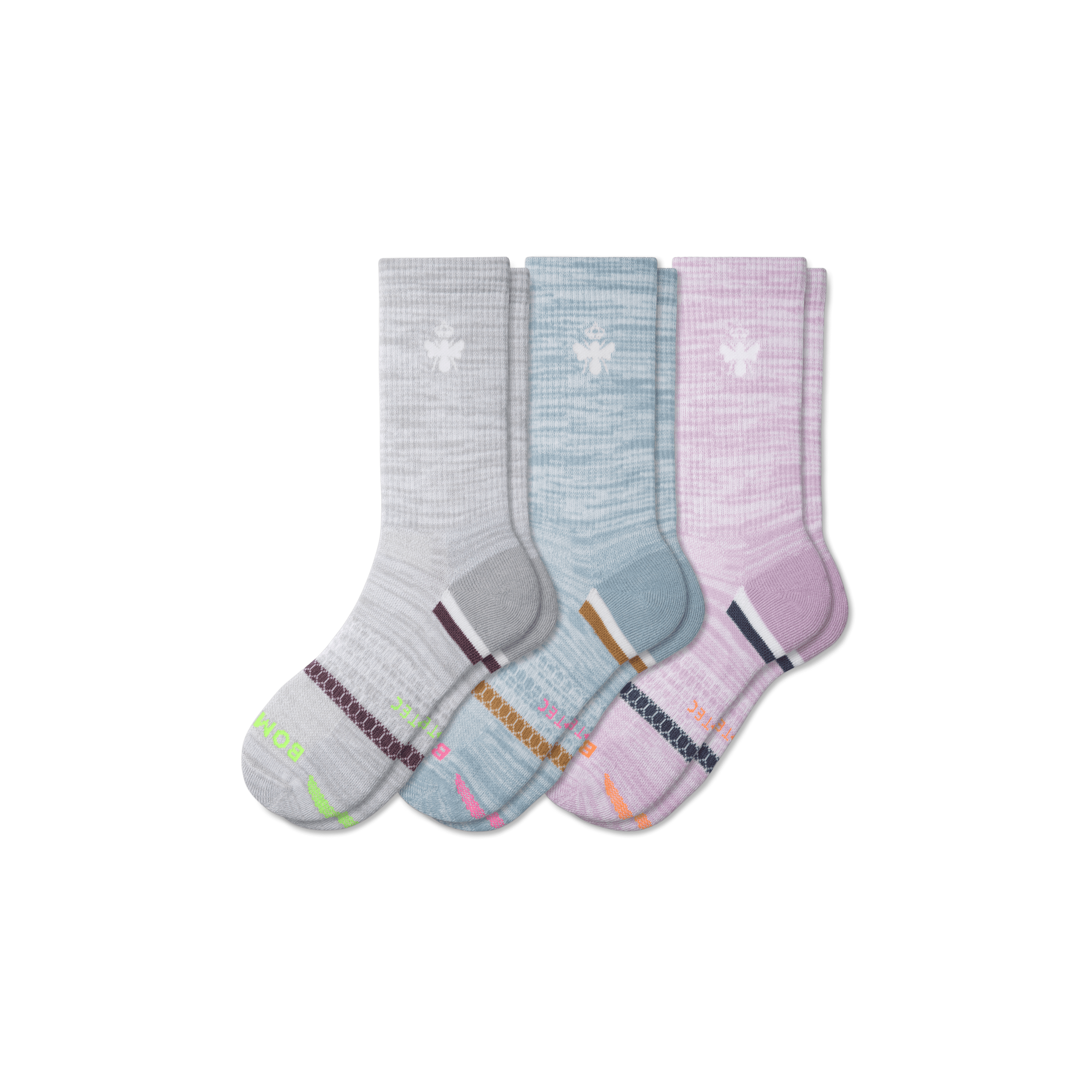 Bombas All-purpose Performance Calf Sock 3-pack In Lavender Ocean Mix