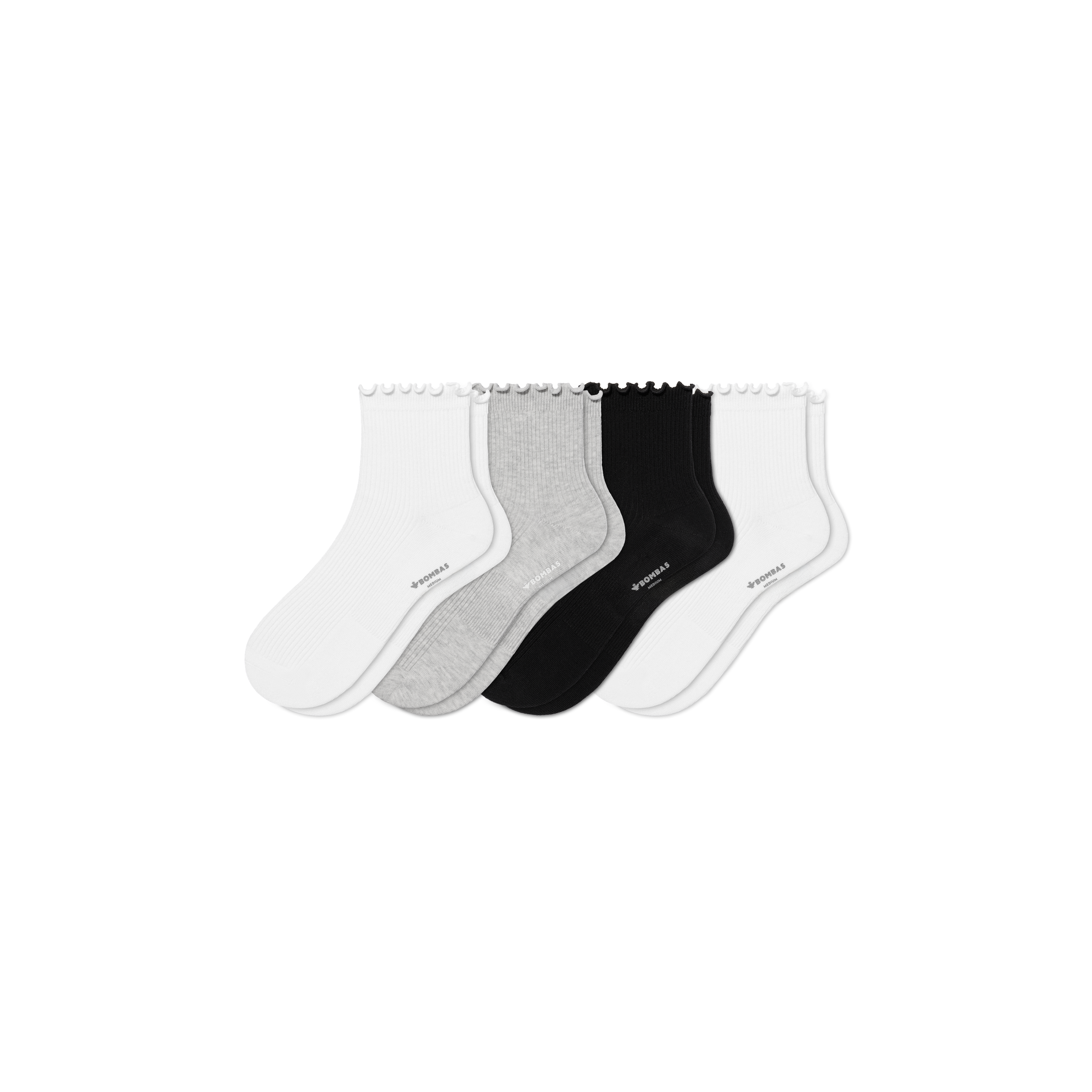 Women's Ruffle Rib Quarter Sock 4-Pack
