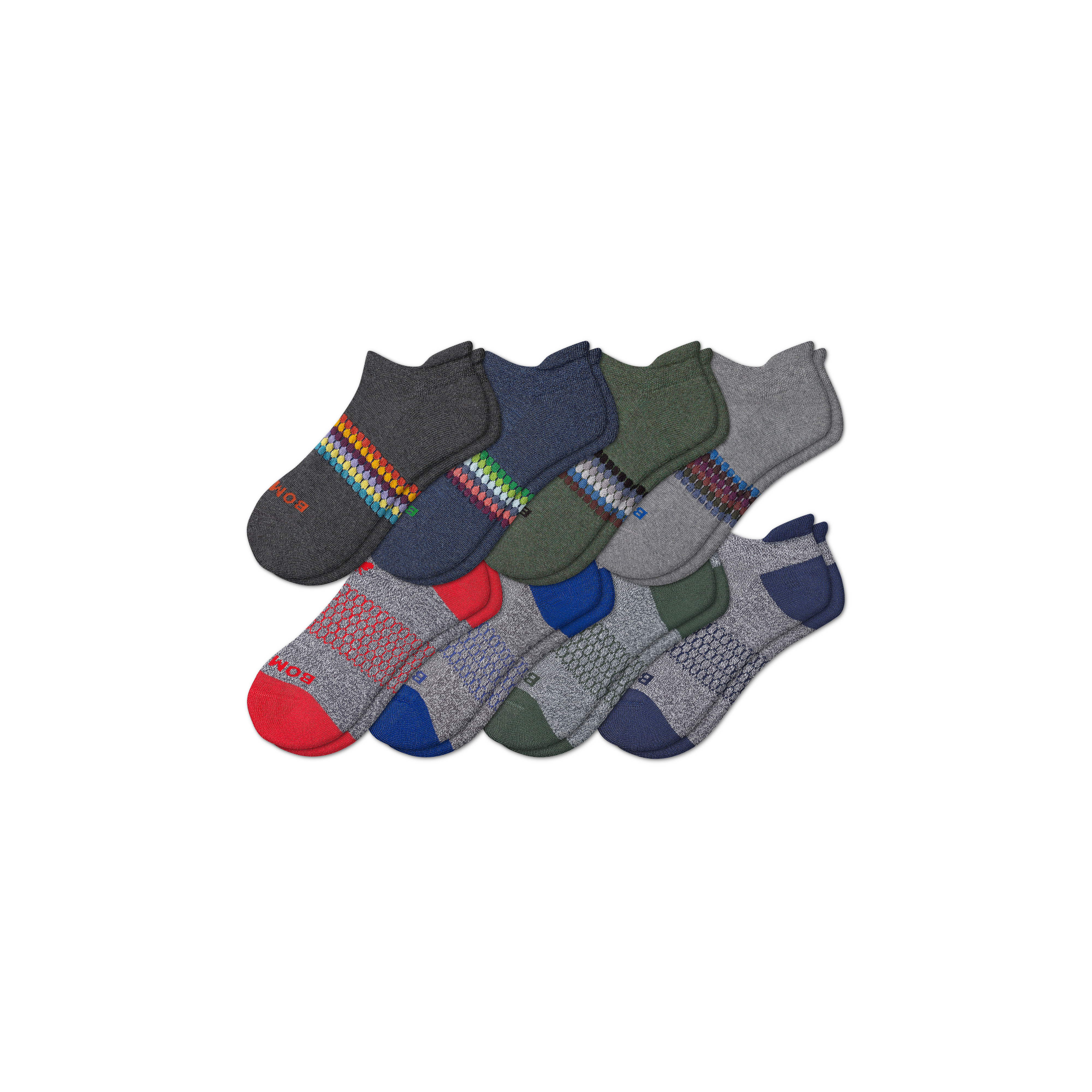 Bombas Ankle Sock 8-pack In Navy Grey Mix