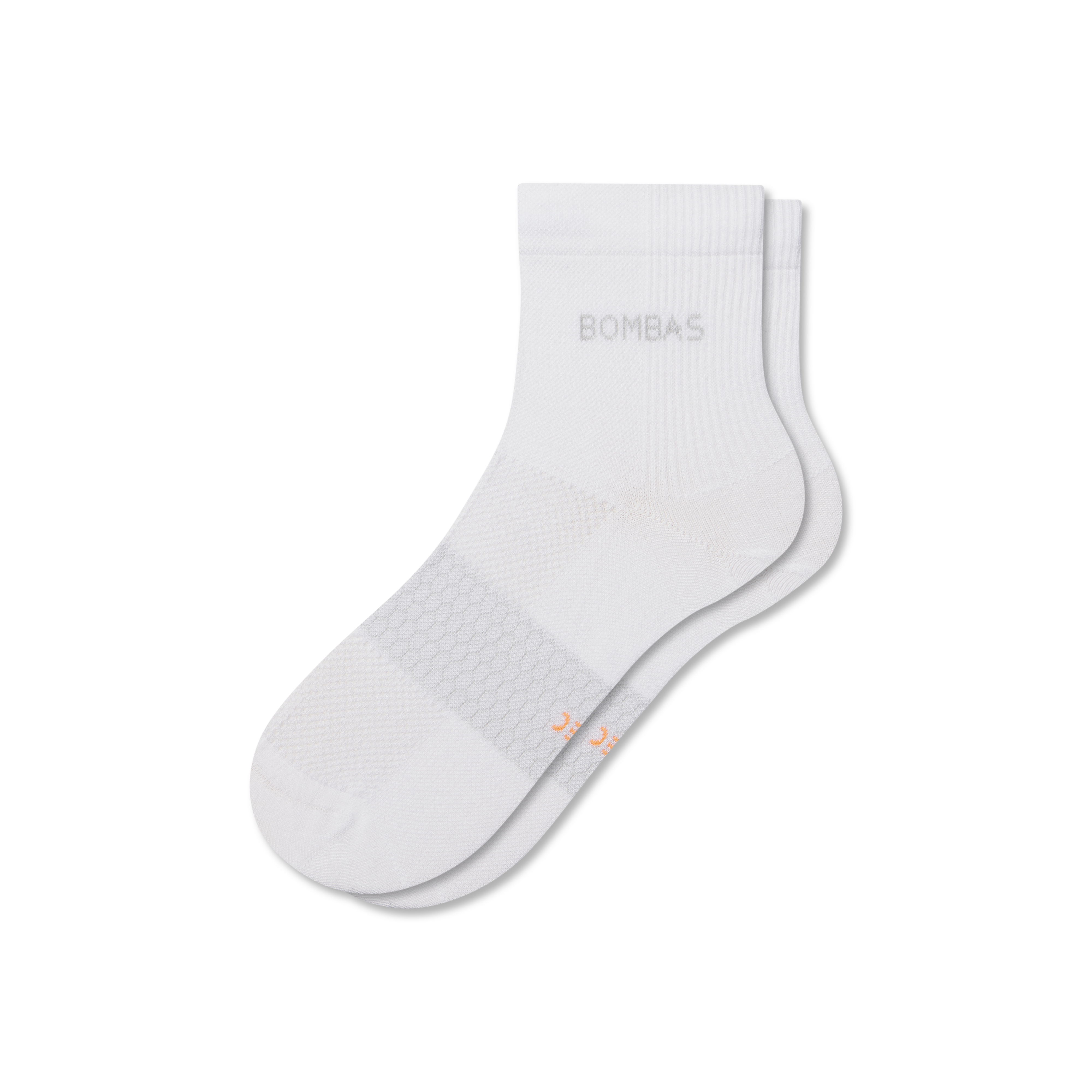 Bombas Lightweight Athletic Quarter Socks In White