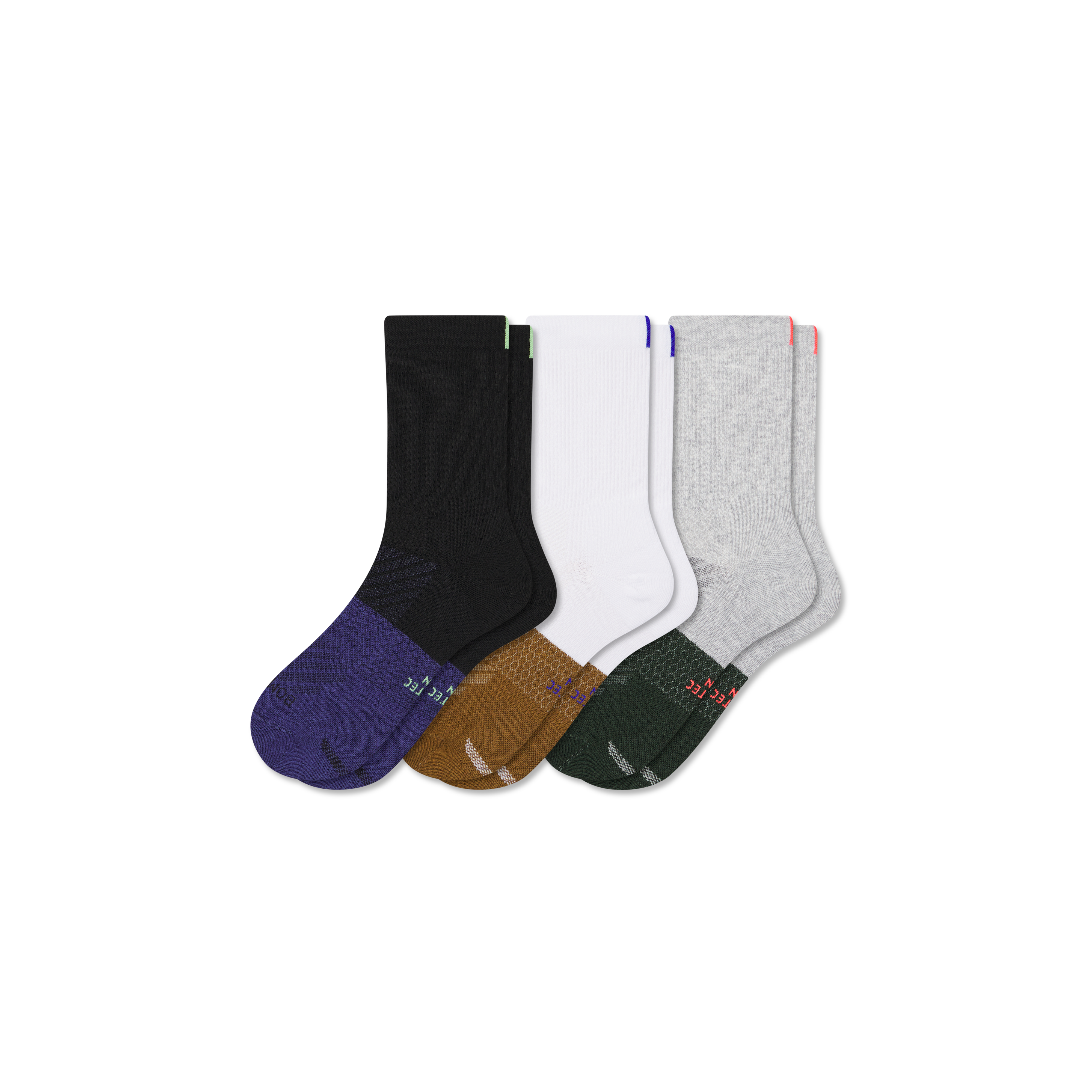 bombas Men's Running Half Calf Sock 3-Pack