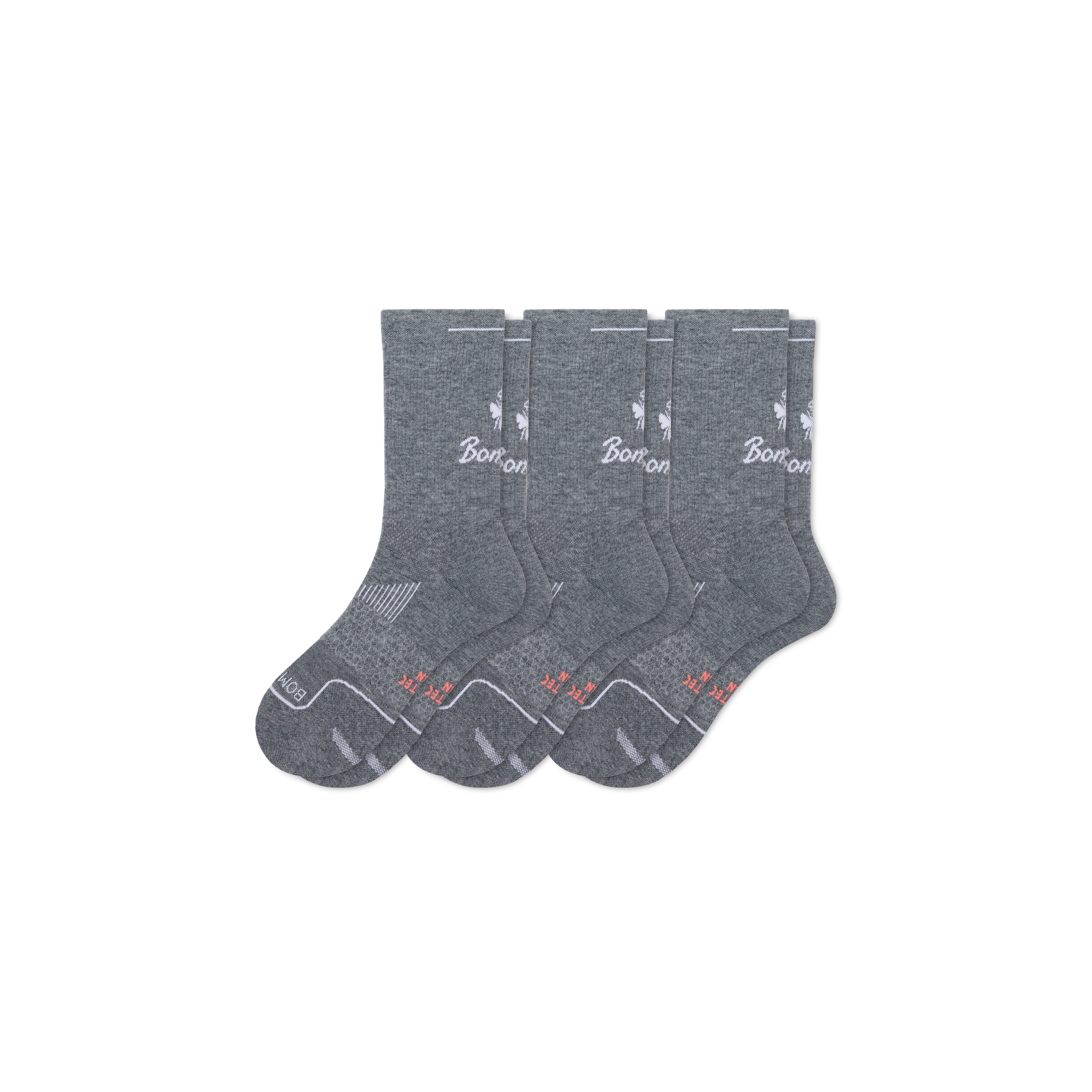 Bombas Running Half Calf Sock 3-pack In Gray