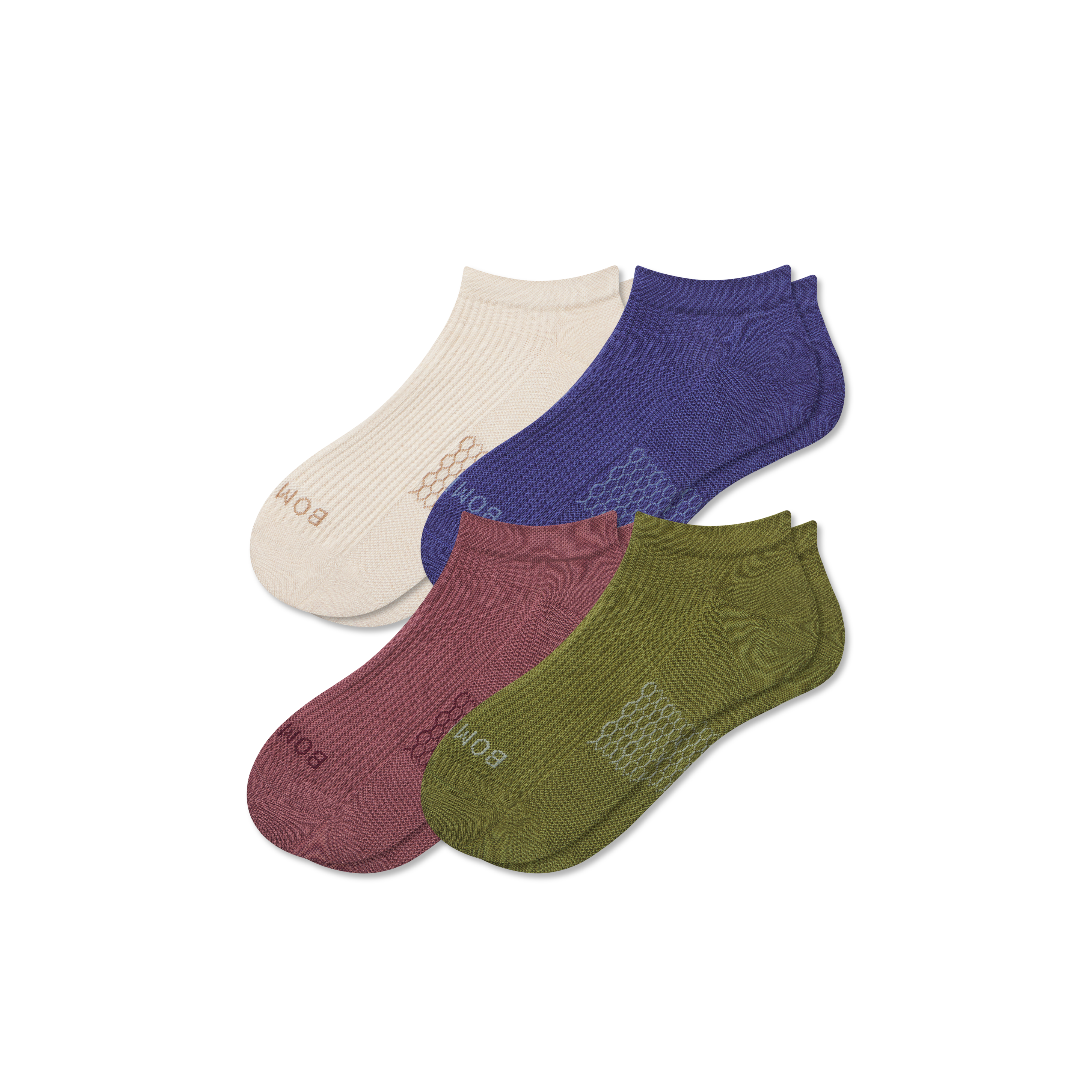 bombas Men's Modern Rib Ankle Sock 4-Pack