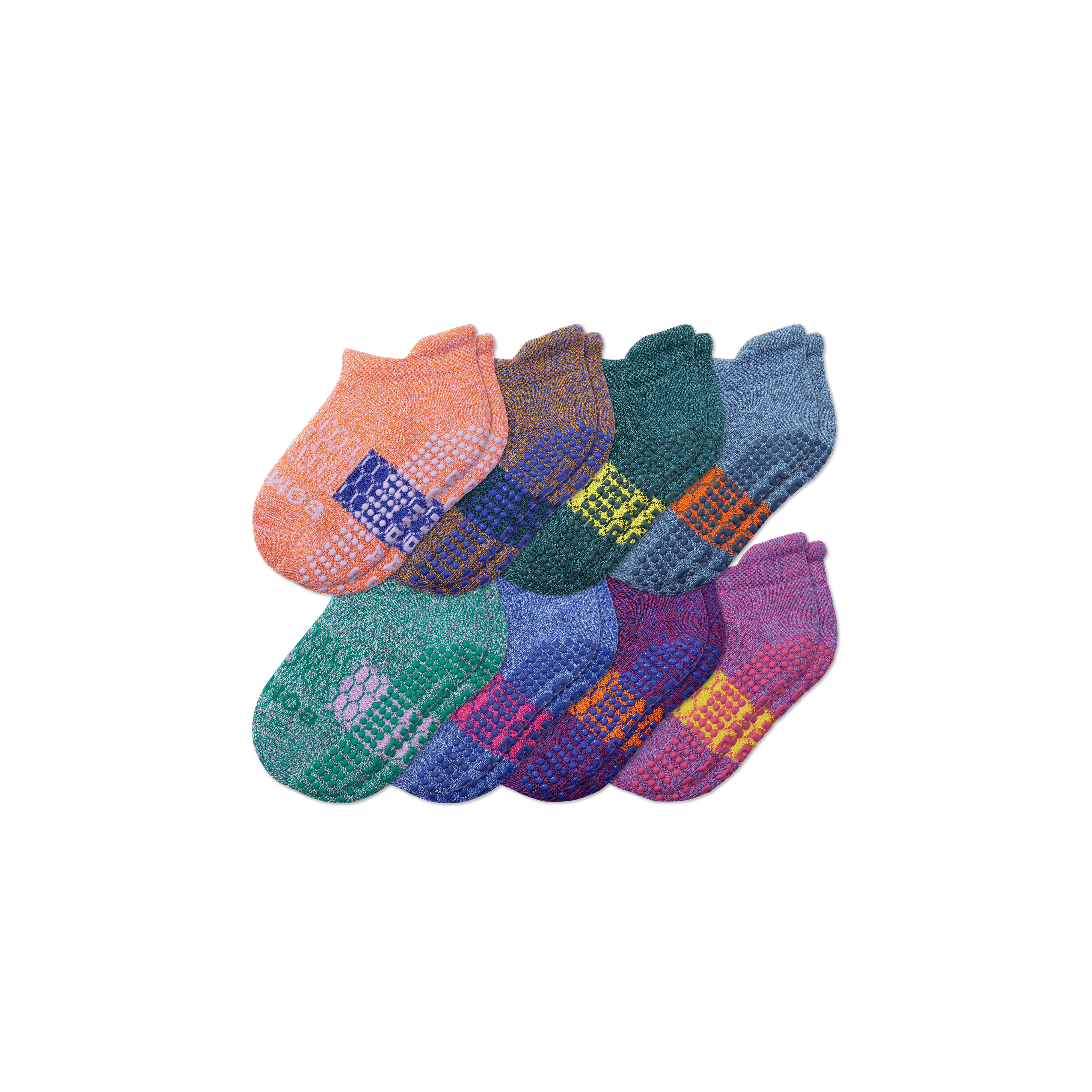 Bombas Toddler Gripper Ankle Sock 8-pack In Marls Mix