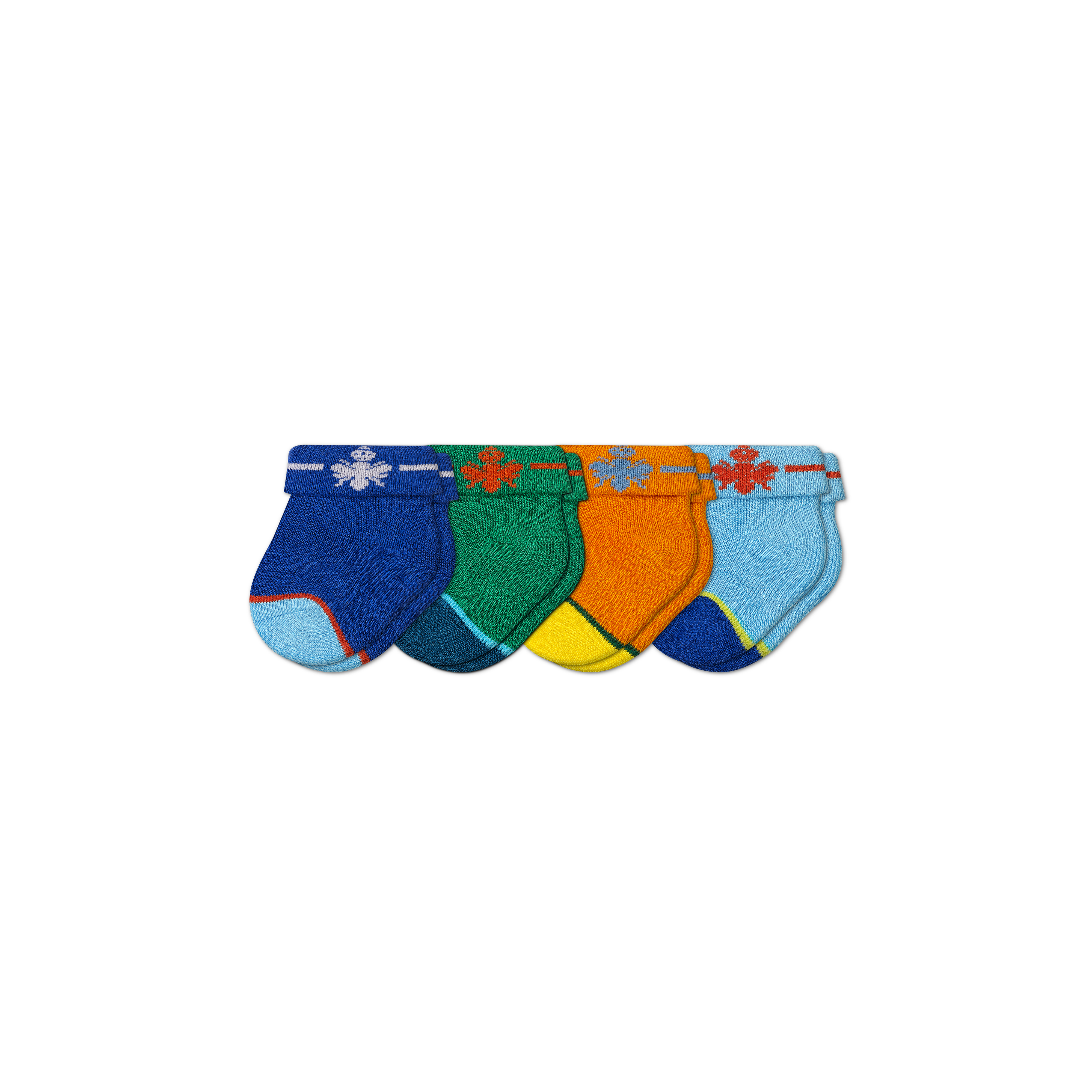 Bombas Baby Socks 4-pack (0-6 Months) In Blue Green Orange Mix