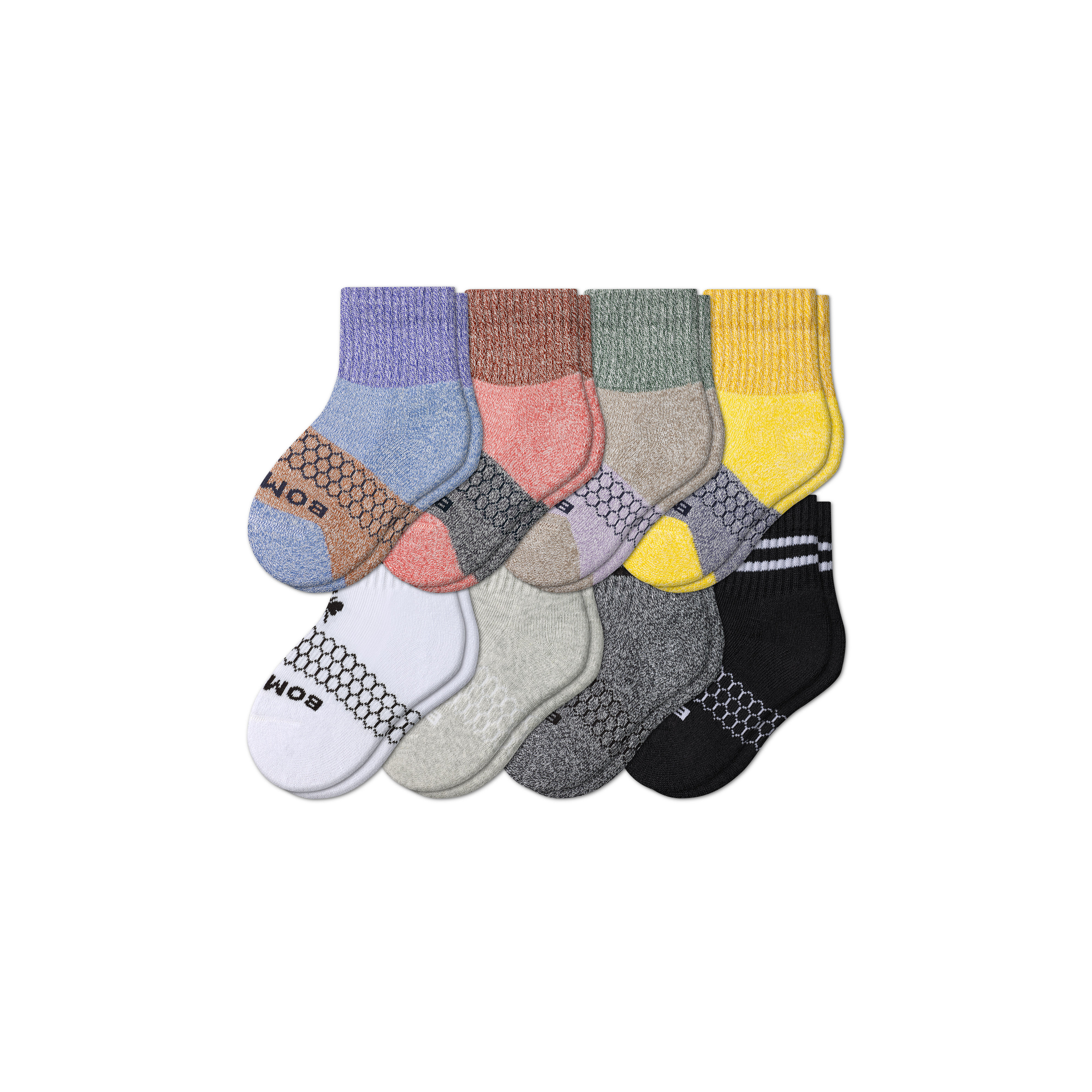 Bombas Toddler Calf Sock 8-pack In Sepia Medallion Mix