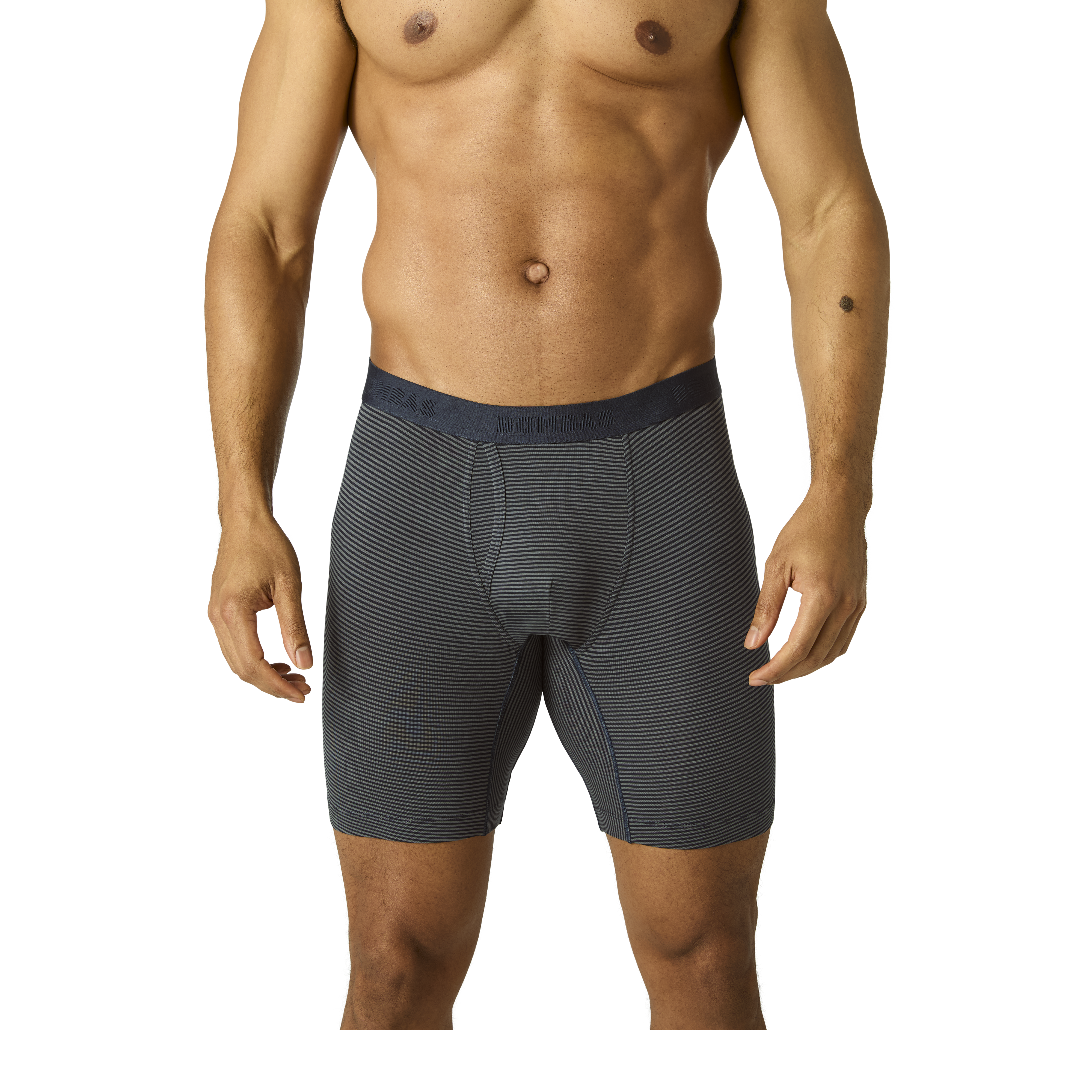 bombas Men's Cotton Modal Blend Long Boxer Brief 8"