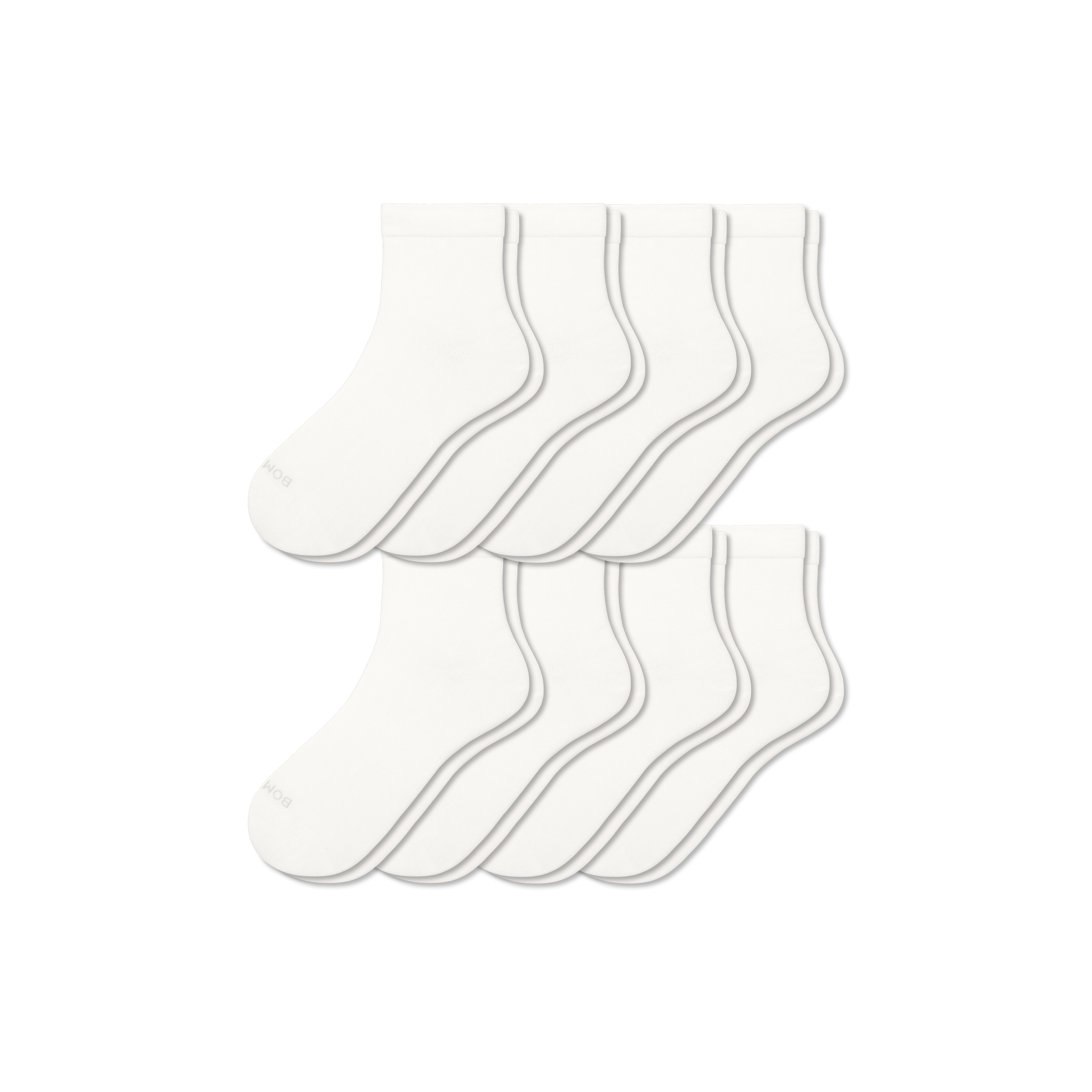 Bombas Lightweight Quarter Sock 8-pack In Soft White