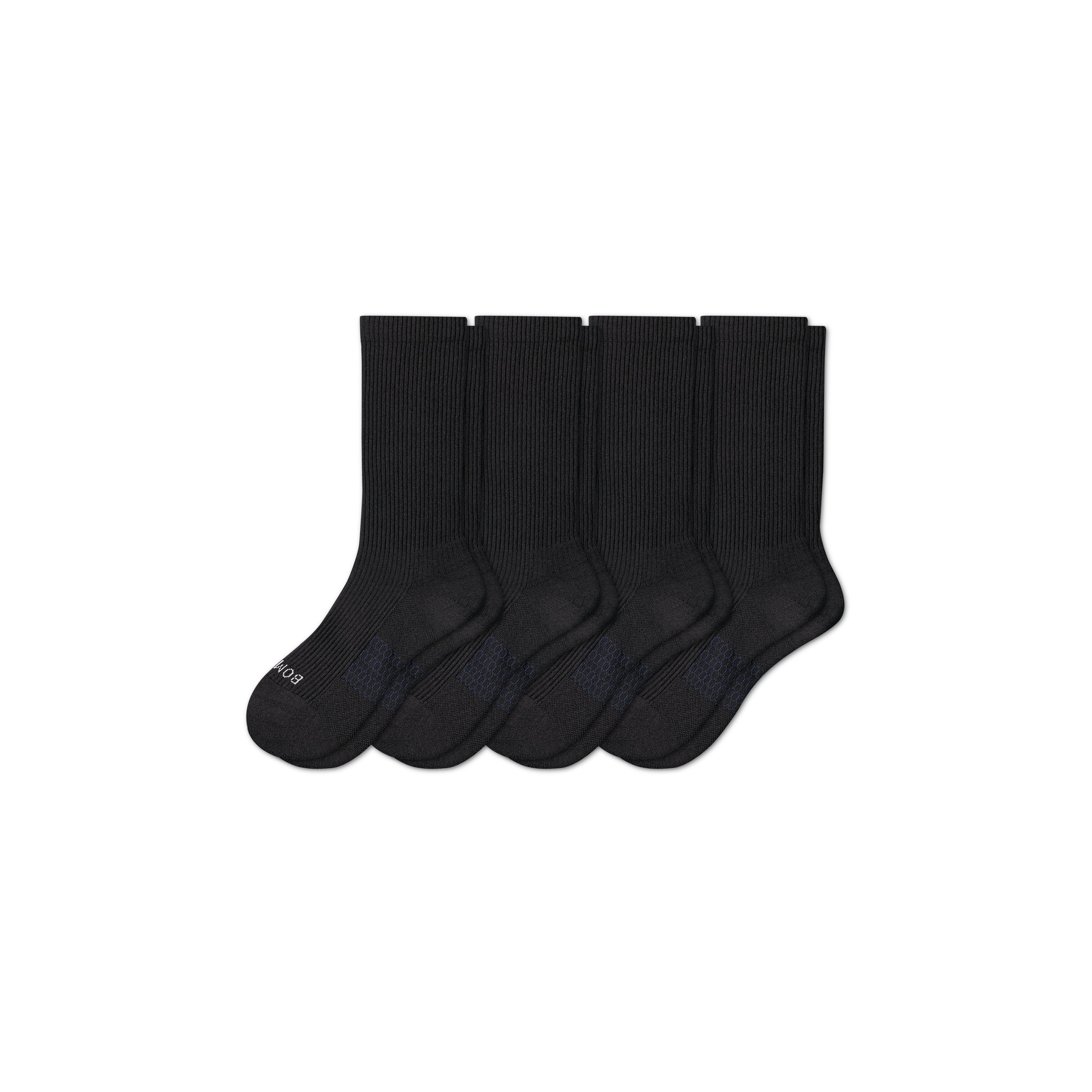 Bombas Hybrid Ribbed Calf Sock 4-pack In Black