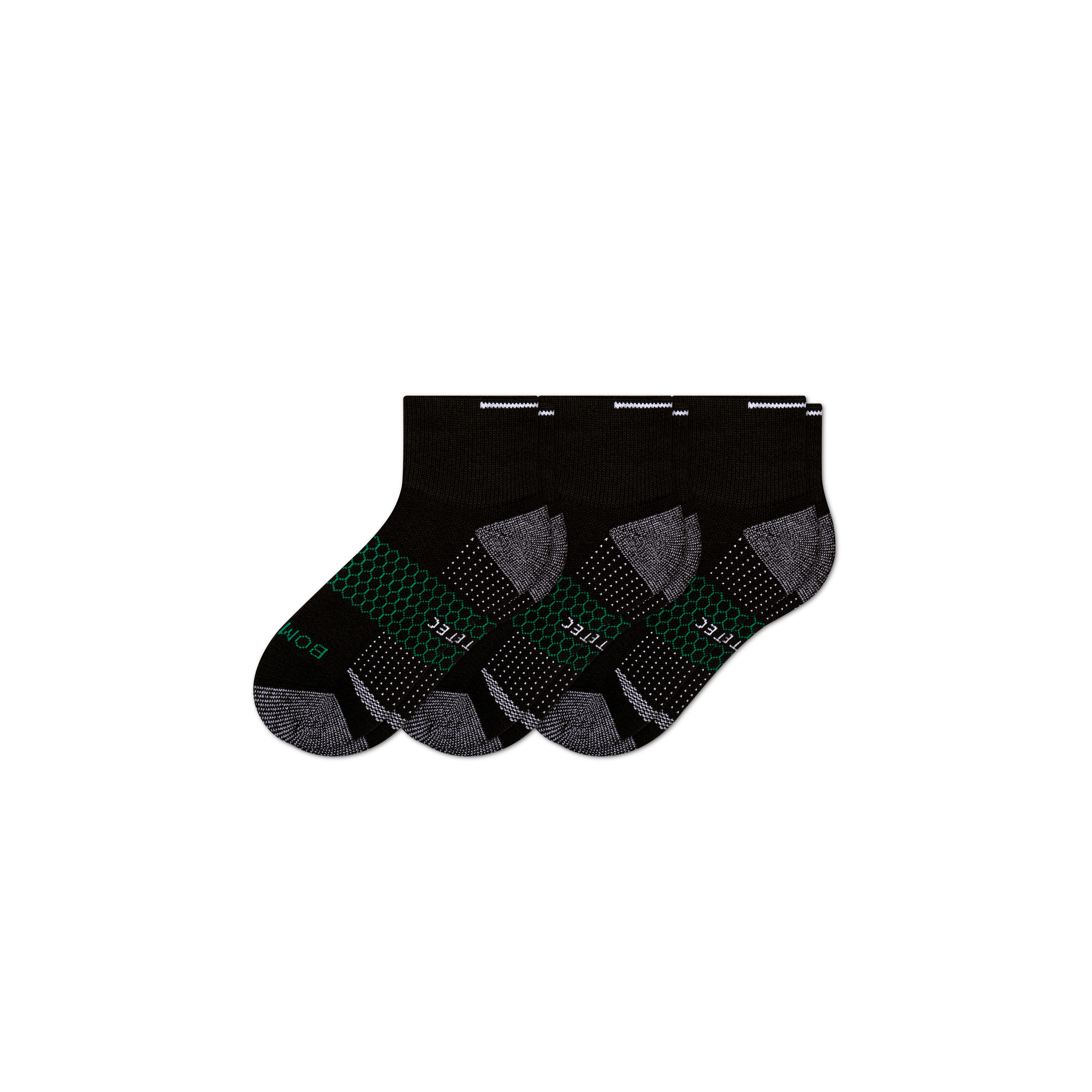 Bombas Golf Quarter Sock 3-pack In Black