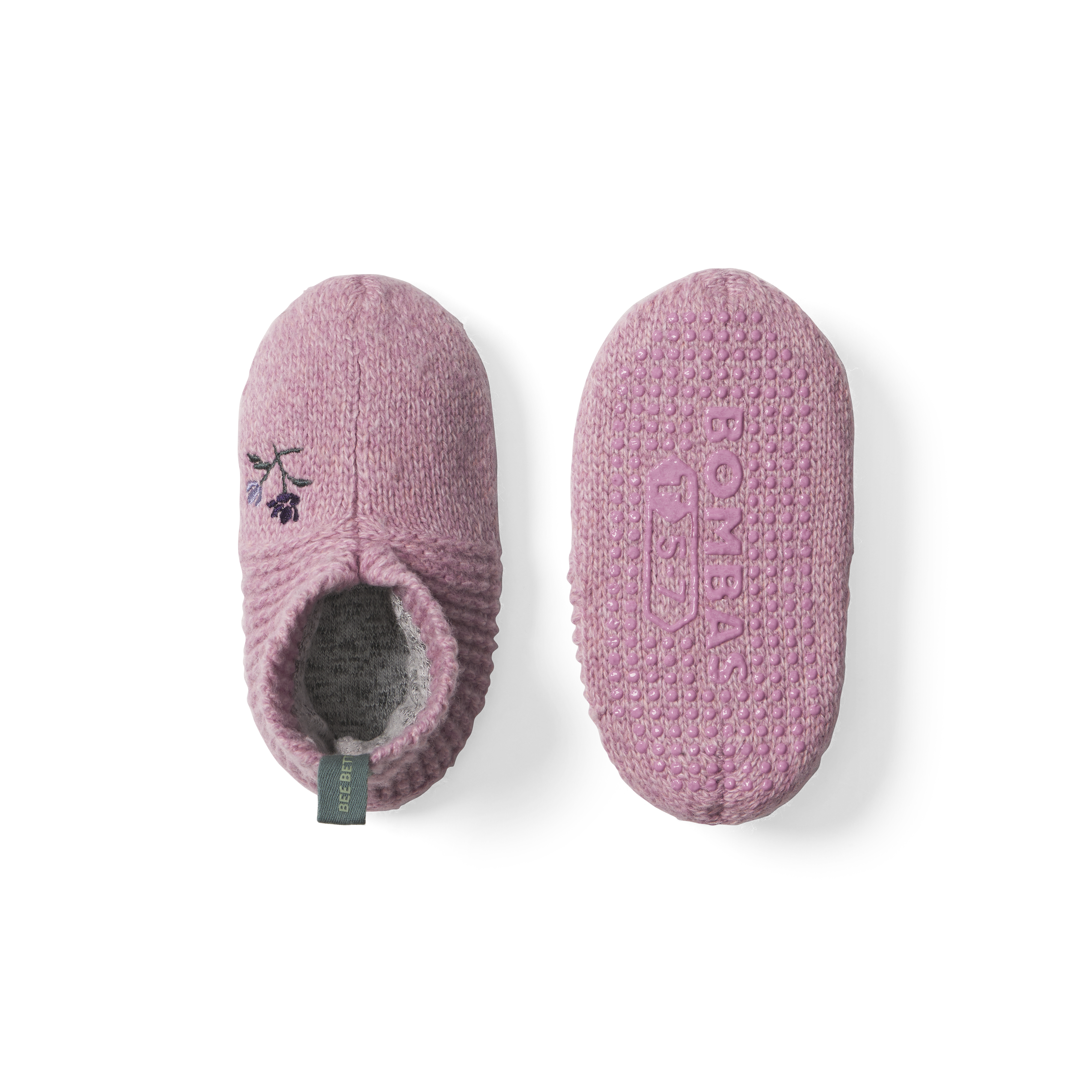 Bombas Toddler Gripper Slipper In Burgundy