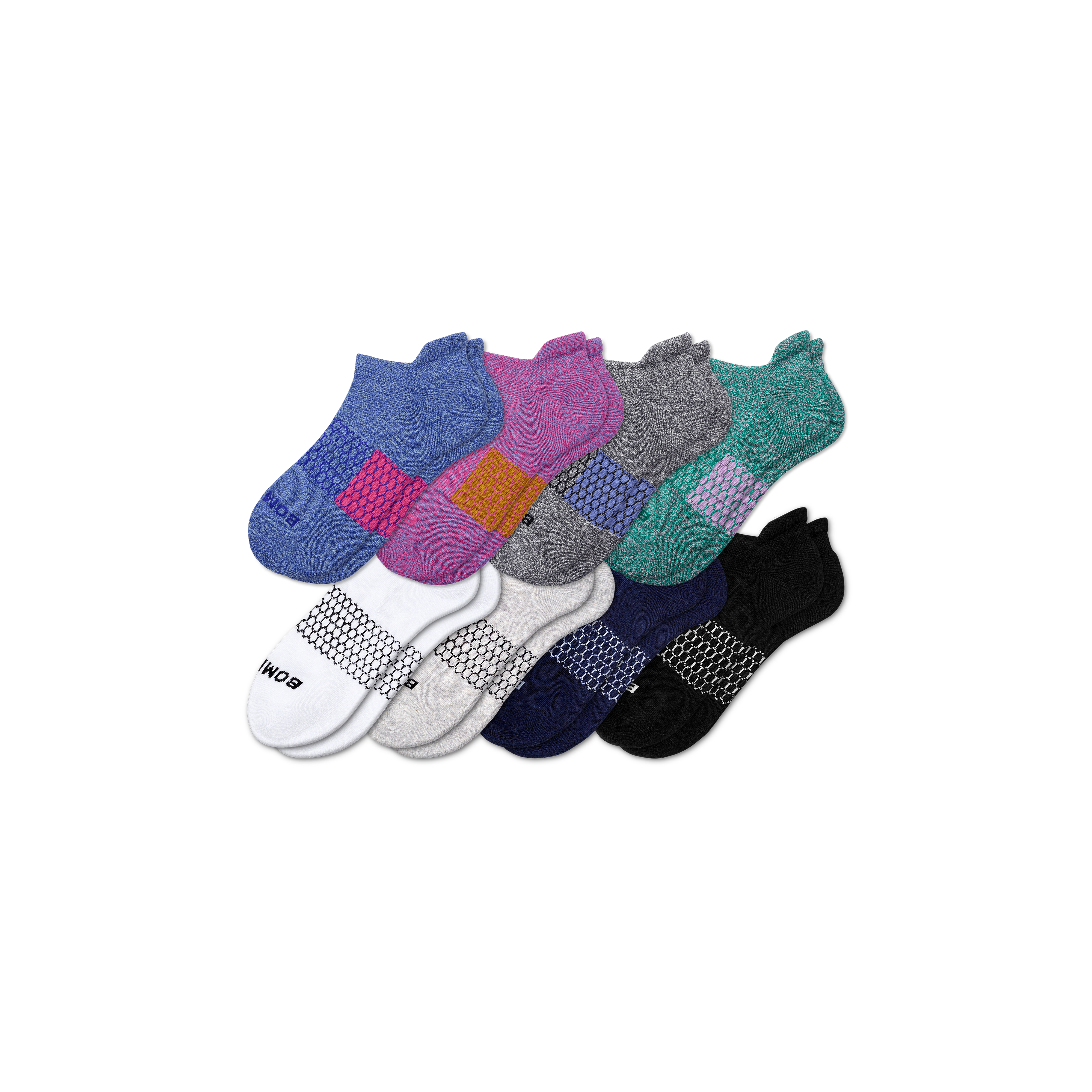 Bombas Ankle Sock 8-pack In Marls Solids Mix