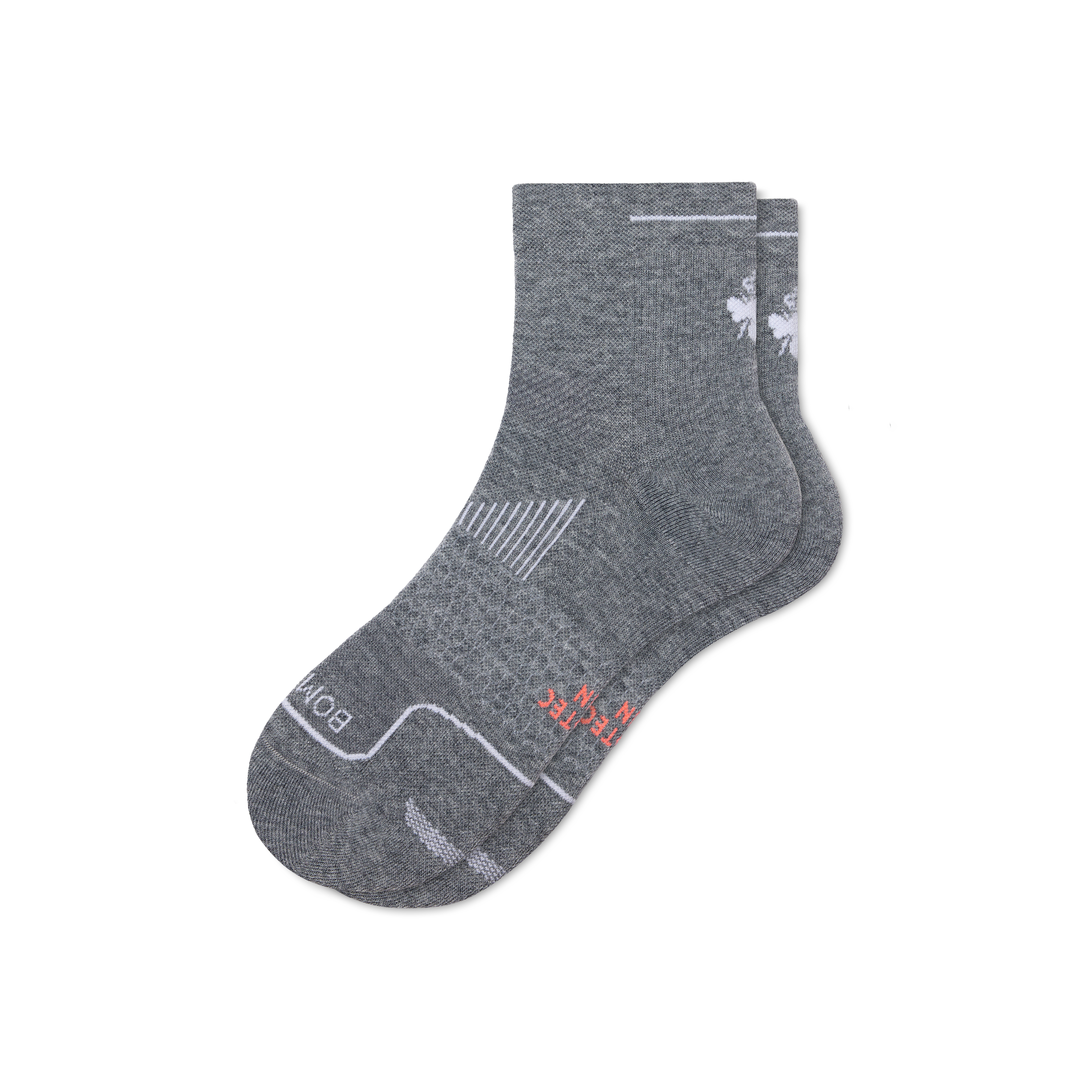 Bombas Running Quarter Socks In Gray