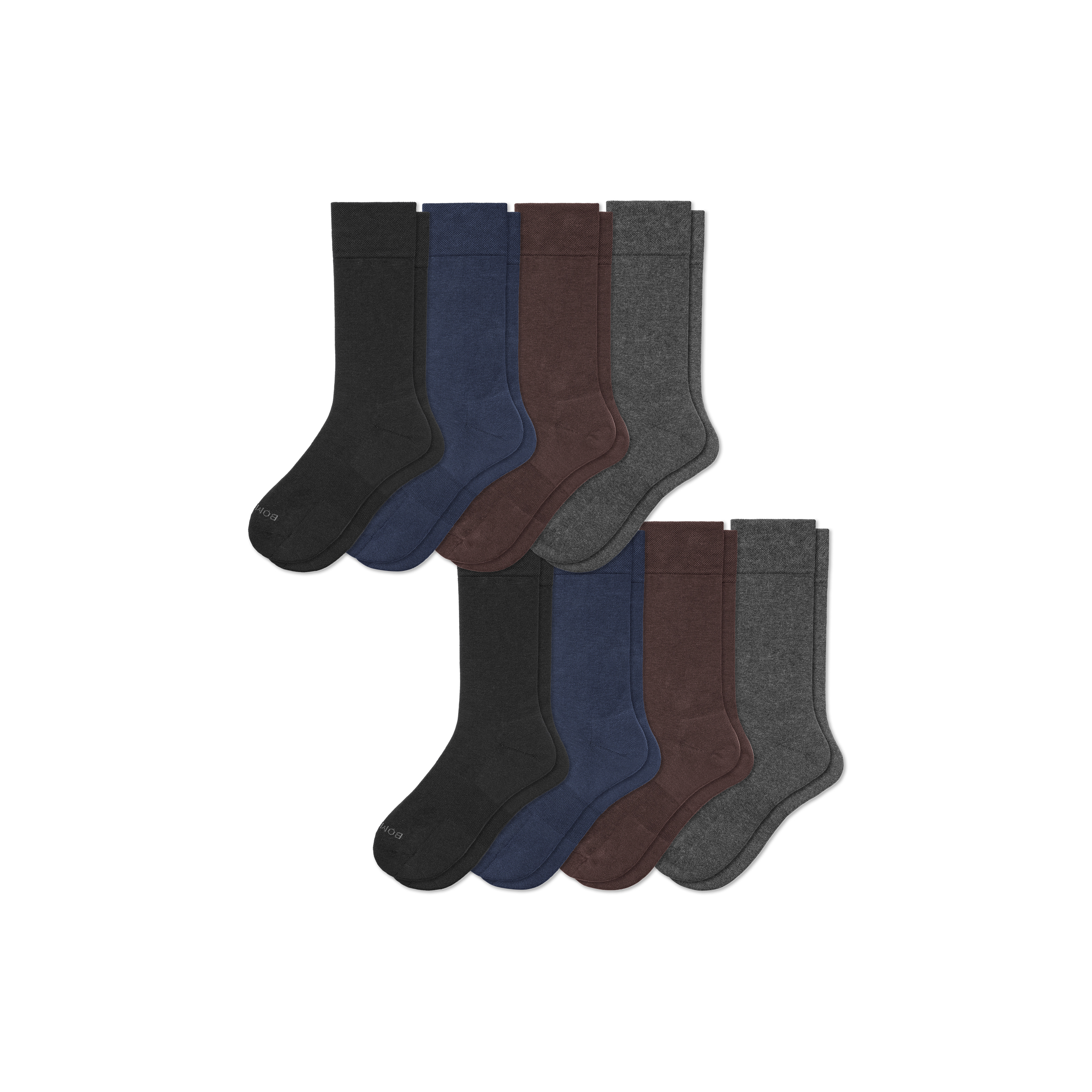 Bombas Dress Calf Sock 8-pack In Navy Brown Mix