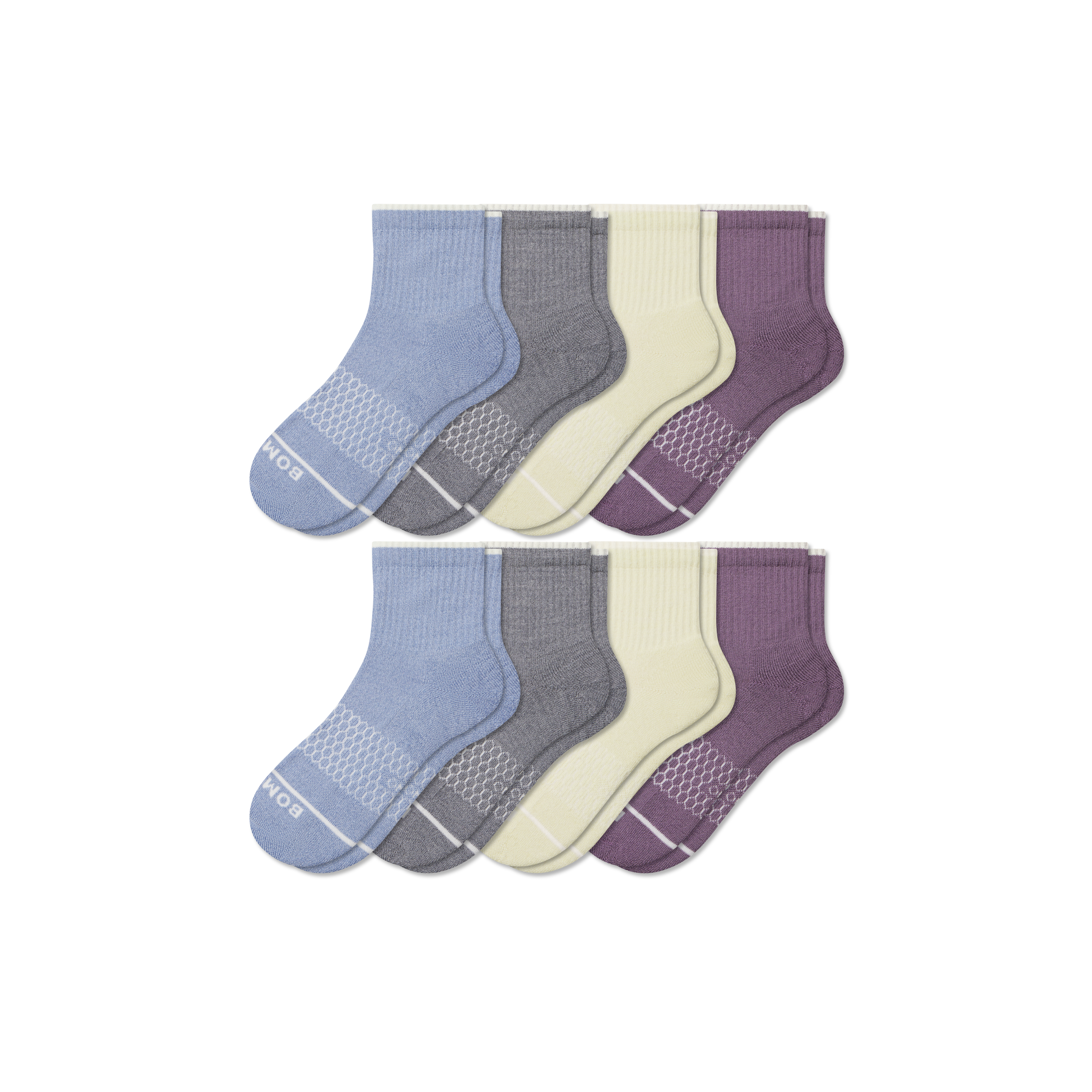 Bombas Merino Wool Blend Quarter Sock 8-pack In Purple