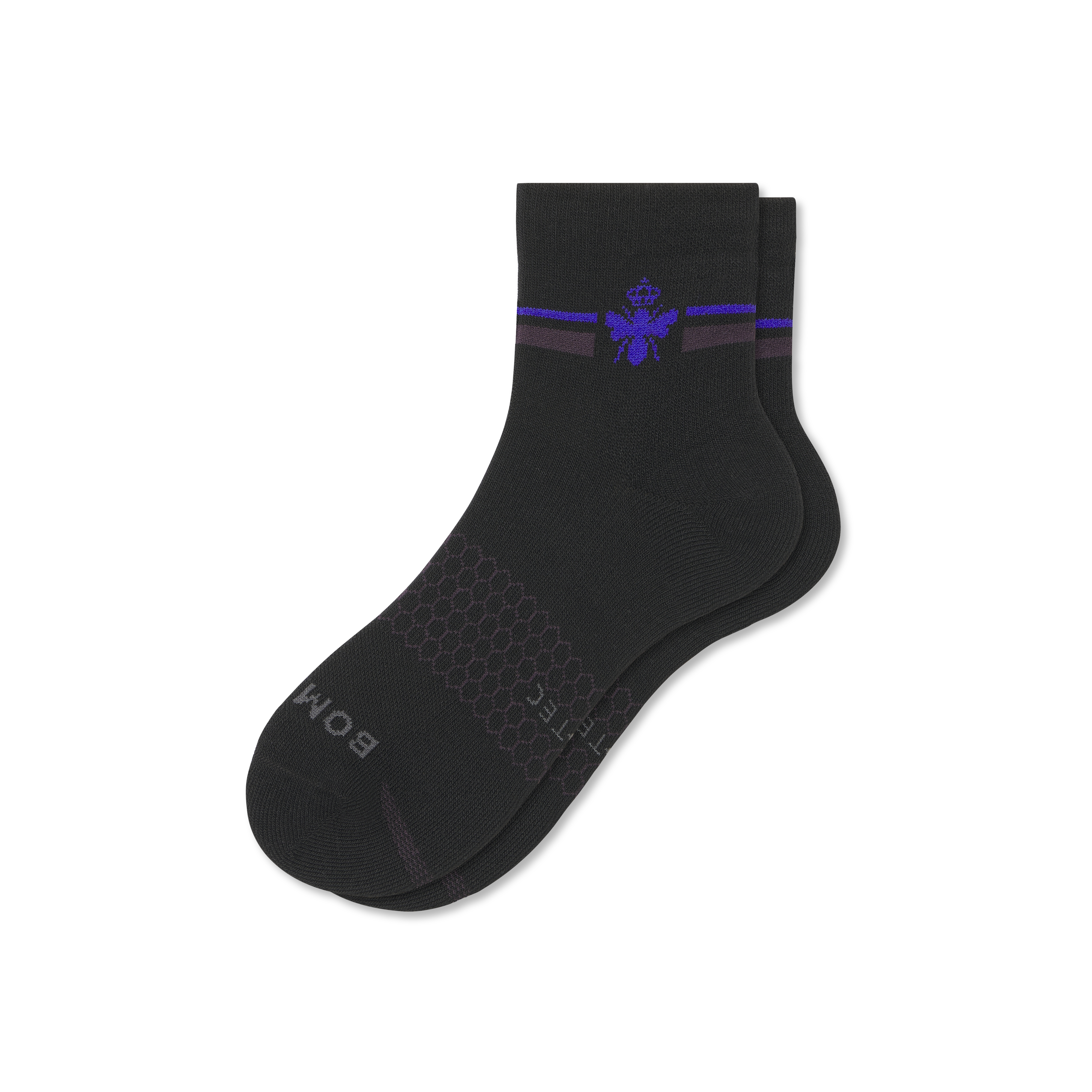 Bombas All-purpose Performance Quarter Socks In Black Cobalt