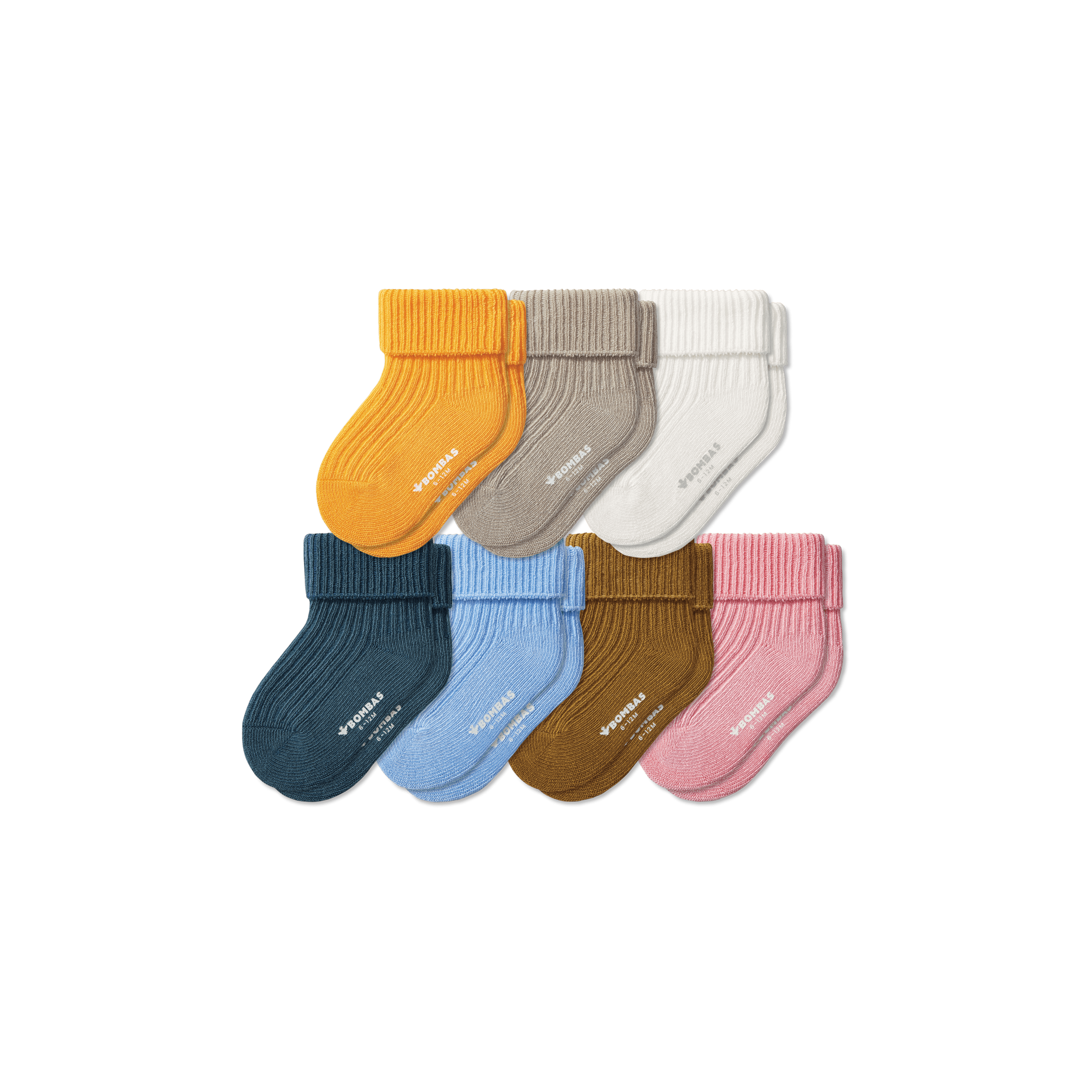 Bombas Baby Week Of Sock 7-pack (6-12 Months) In Mango Mix