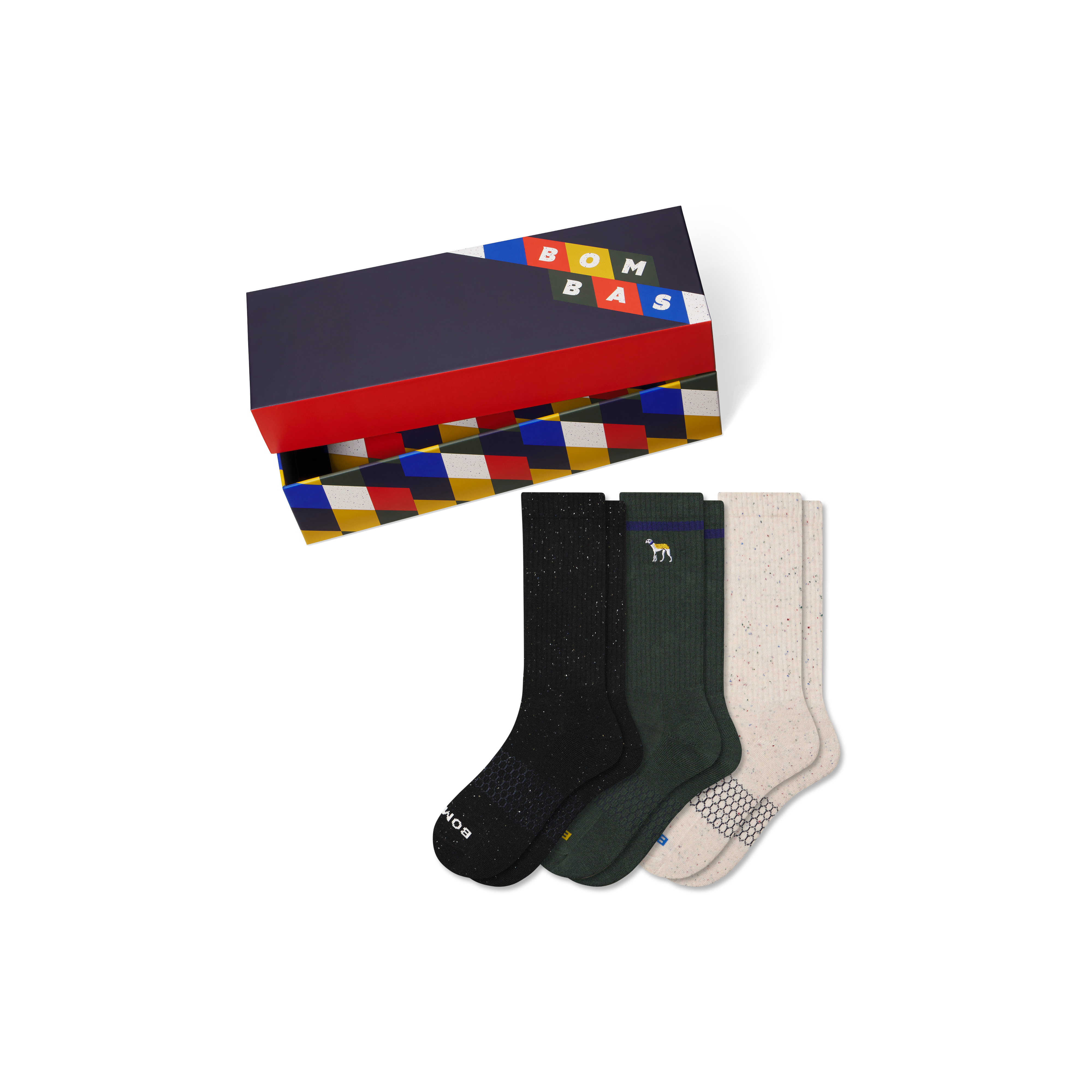Men's Holiday Calf Sock 3-Pack Gift Box 