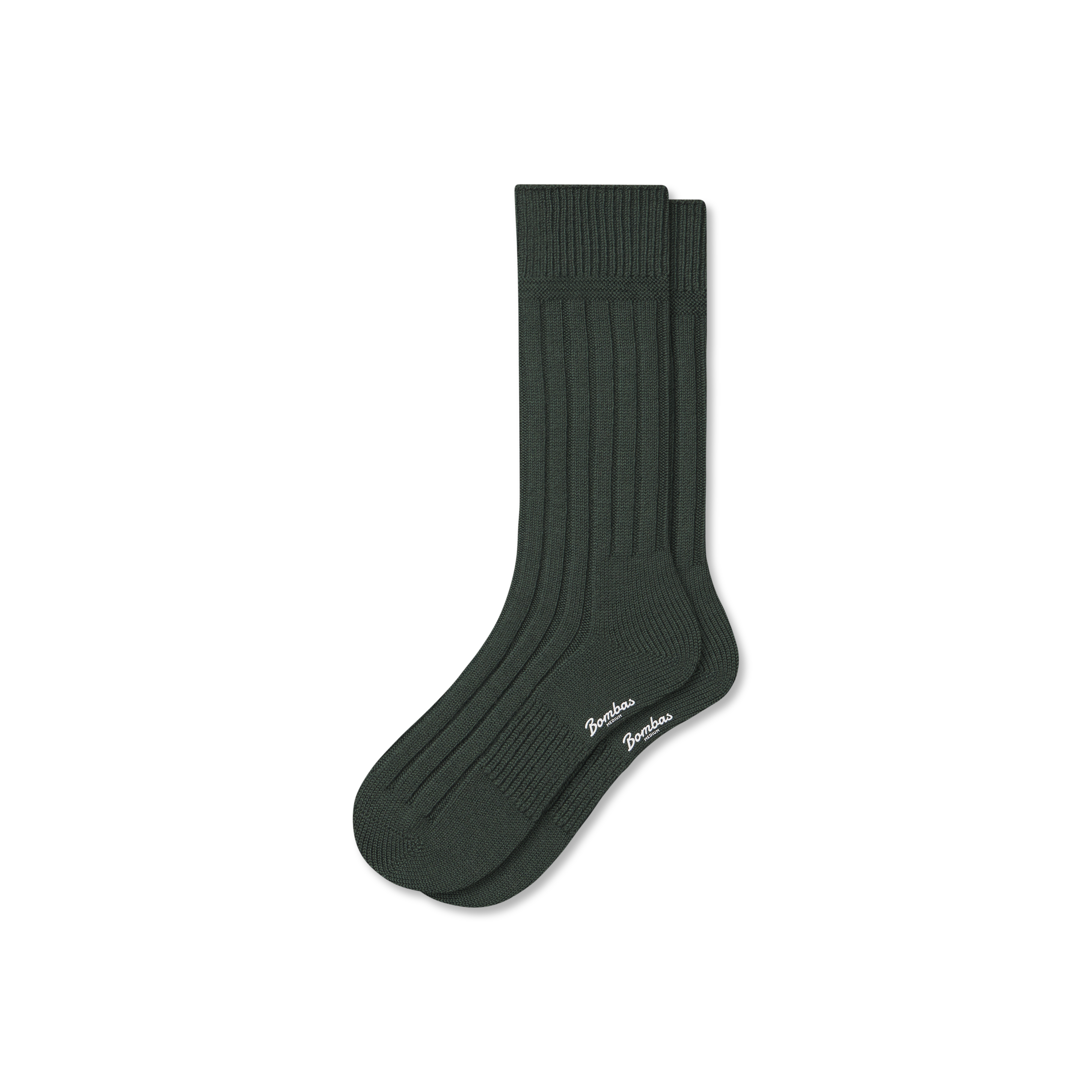Bombas Merino Cashmere Blend Rib Calf Socks In Black