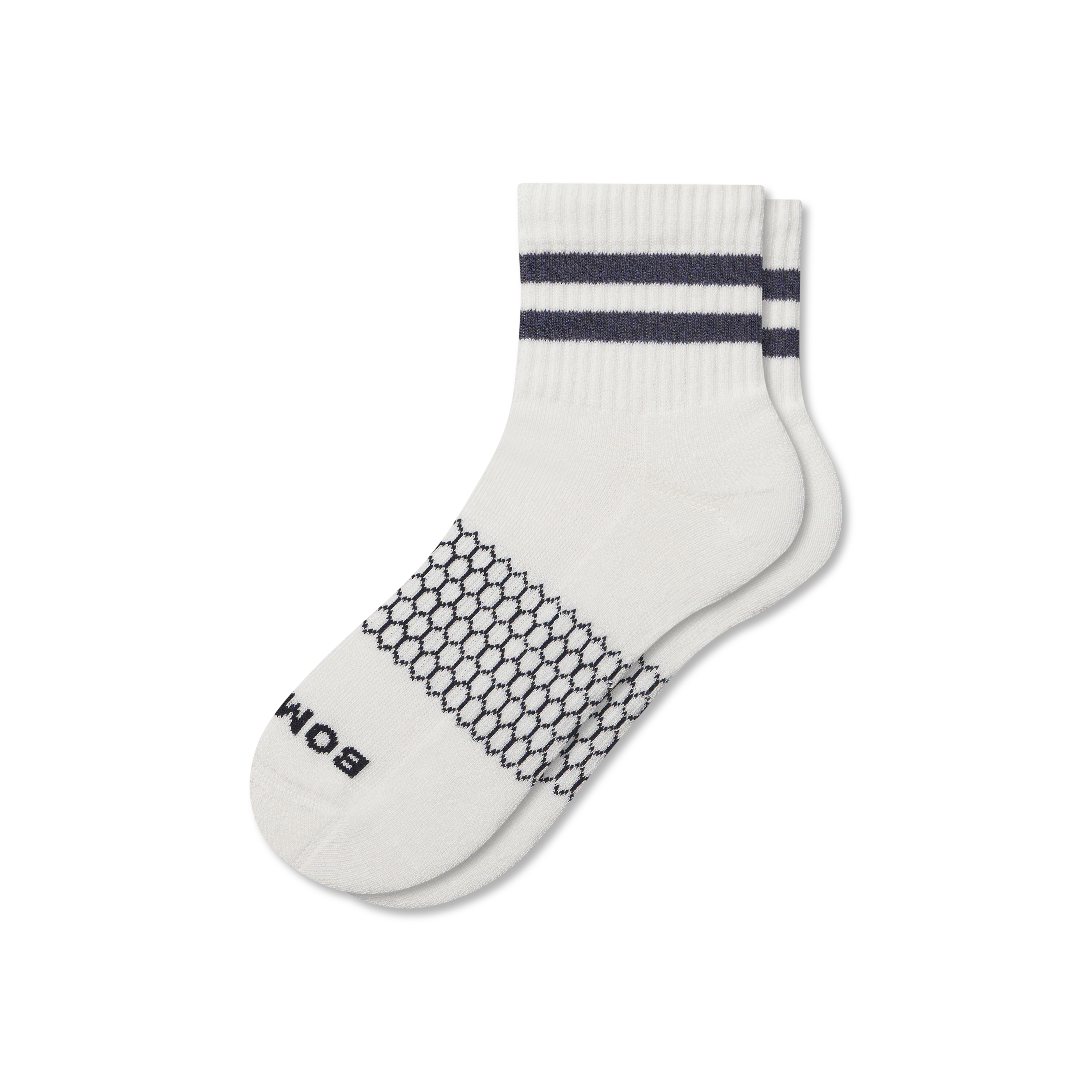 Bombas Vintage Stripes Quarter Socks In White