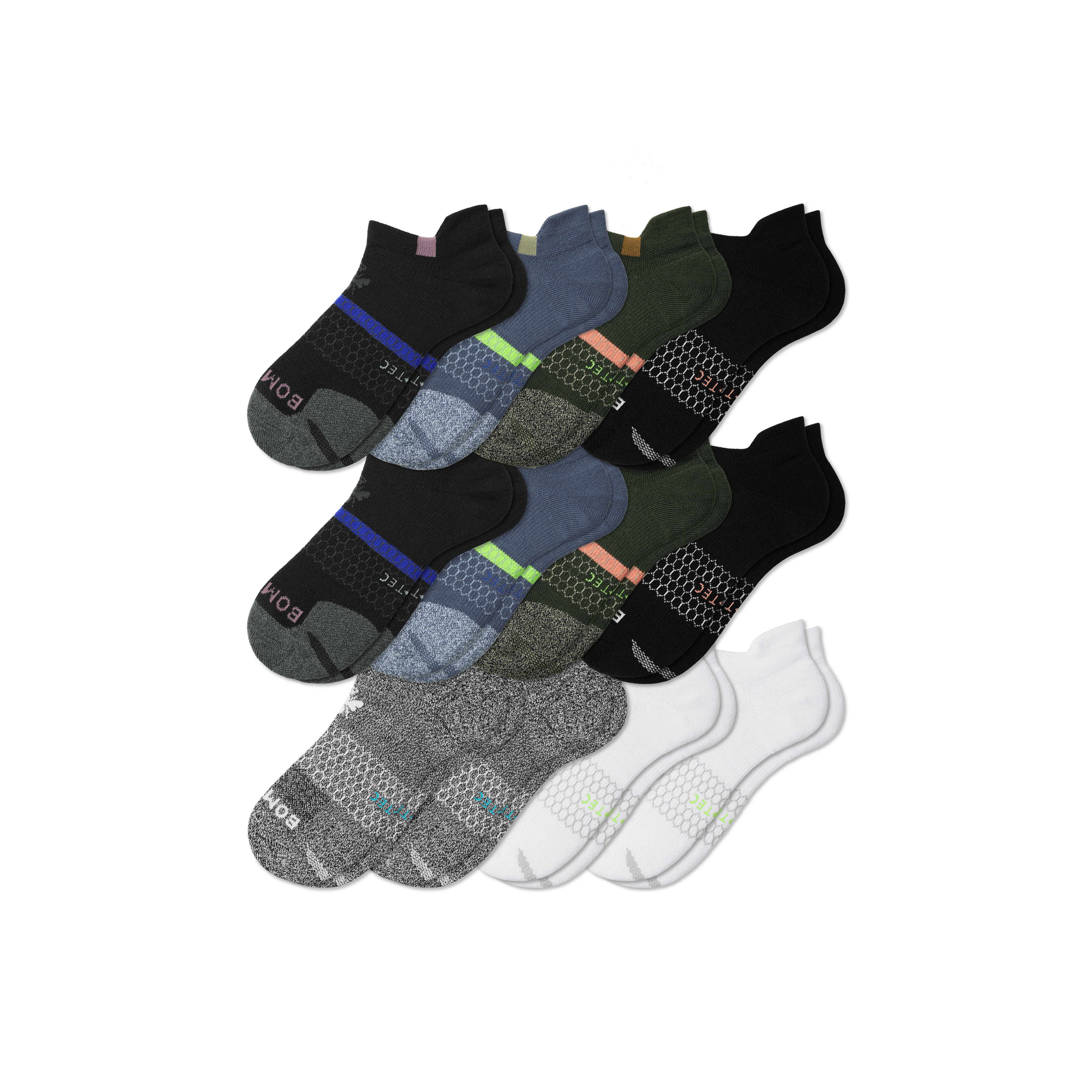 Shop Bombas All-purpose Performance Ankle Sock 12-pack In Storm Multi