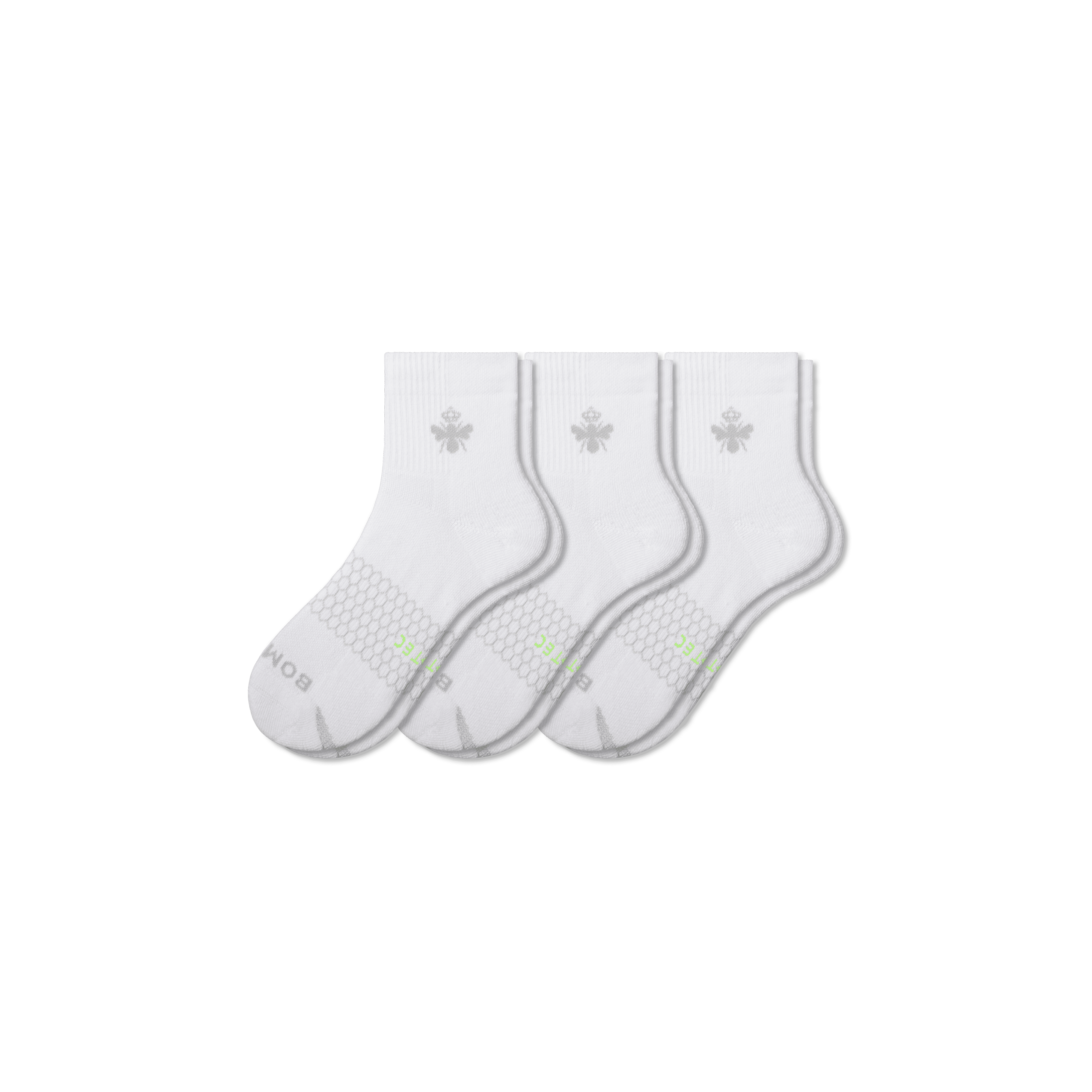 Bombas All-purpose Performance Quarter Sock 3-pack In White