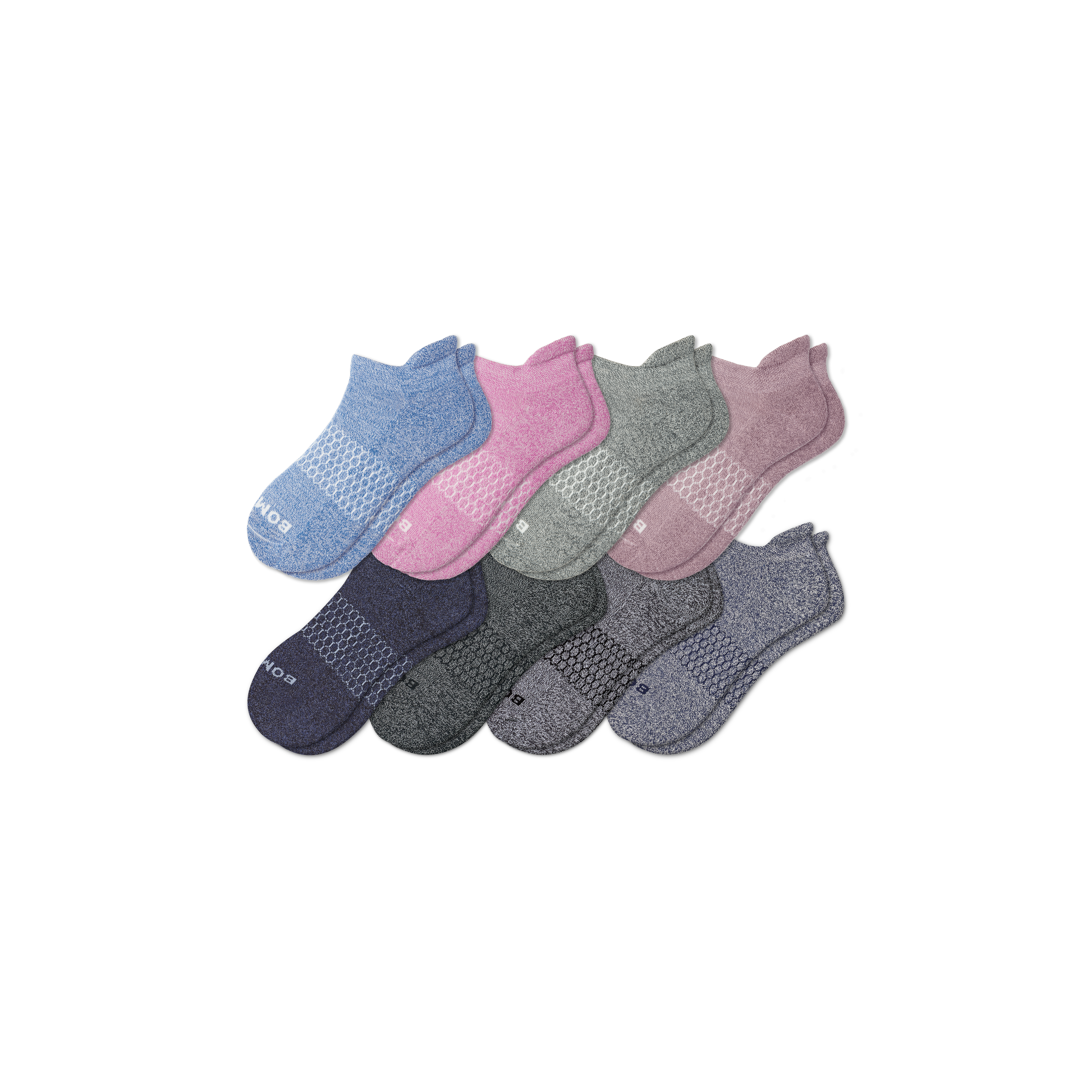 Bombas Ankle Sock 8-pack In Beach Plum Marl Mix