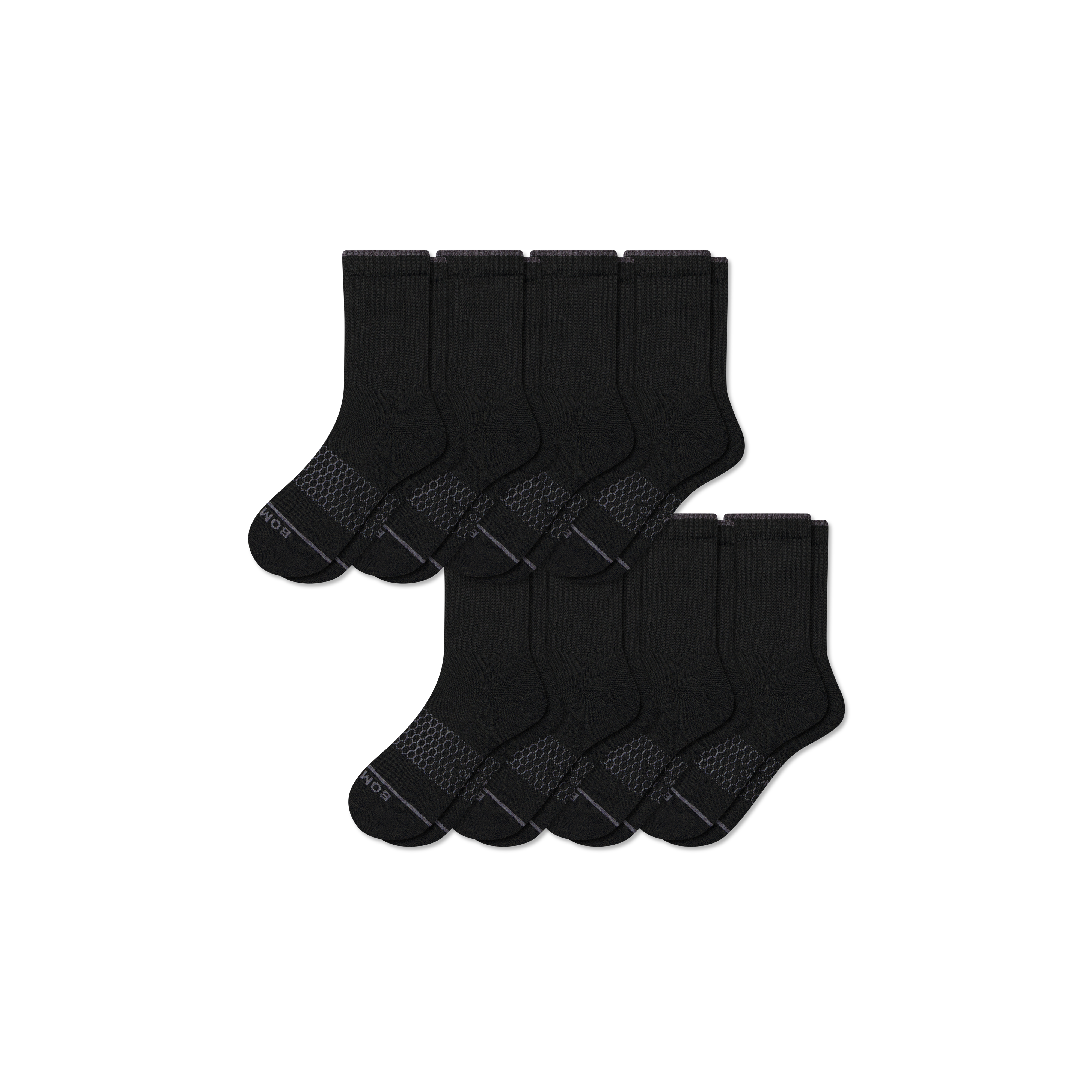 Bombas Merino Wool Blend Half Calf Sock 8-pack In Black