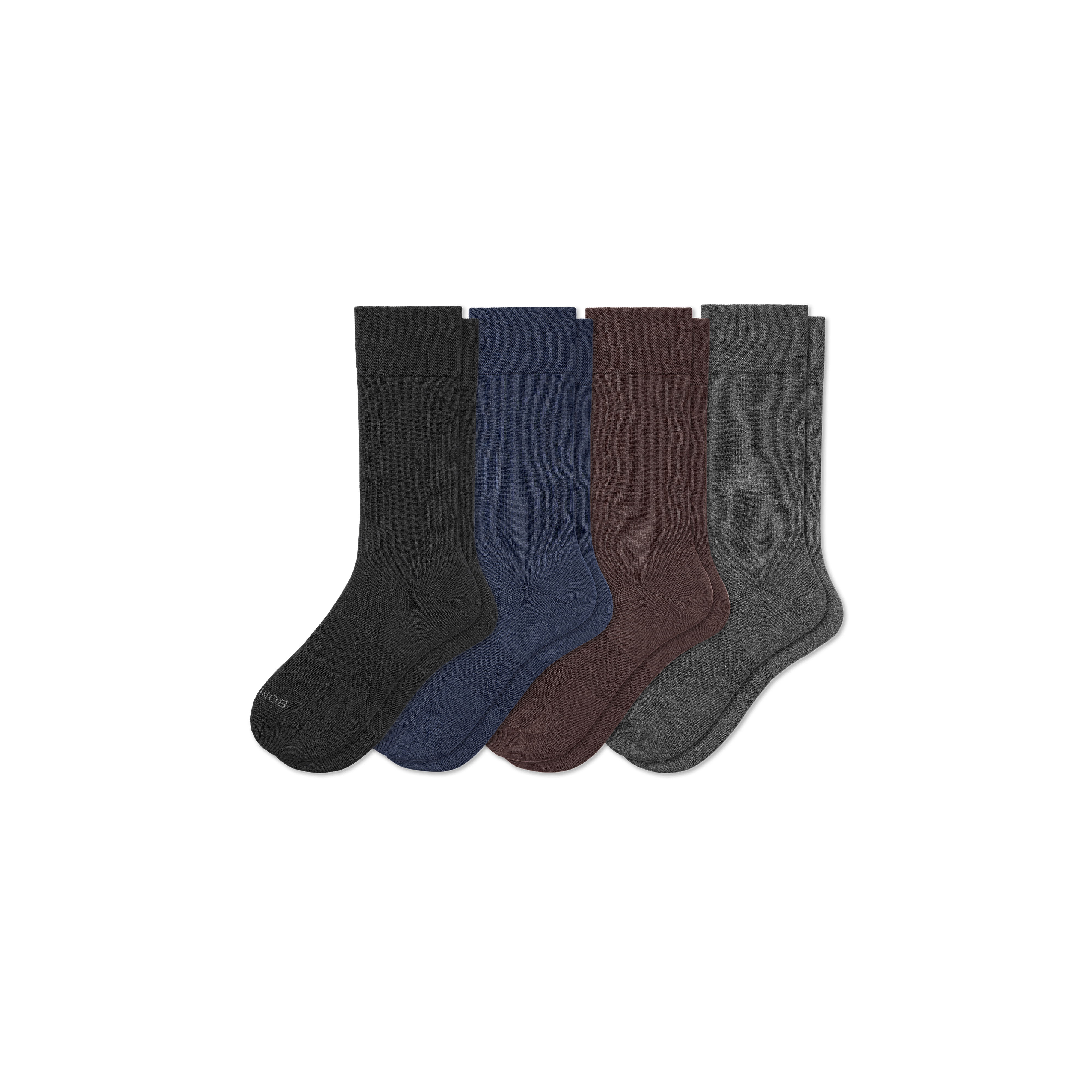 Bombas Dress Calf Sock 4-pack In Navy Brown Mix