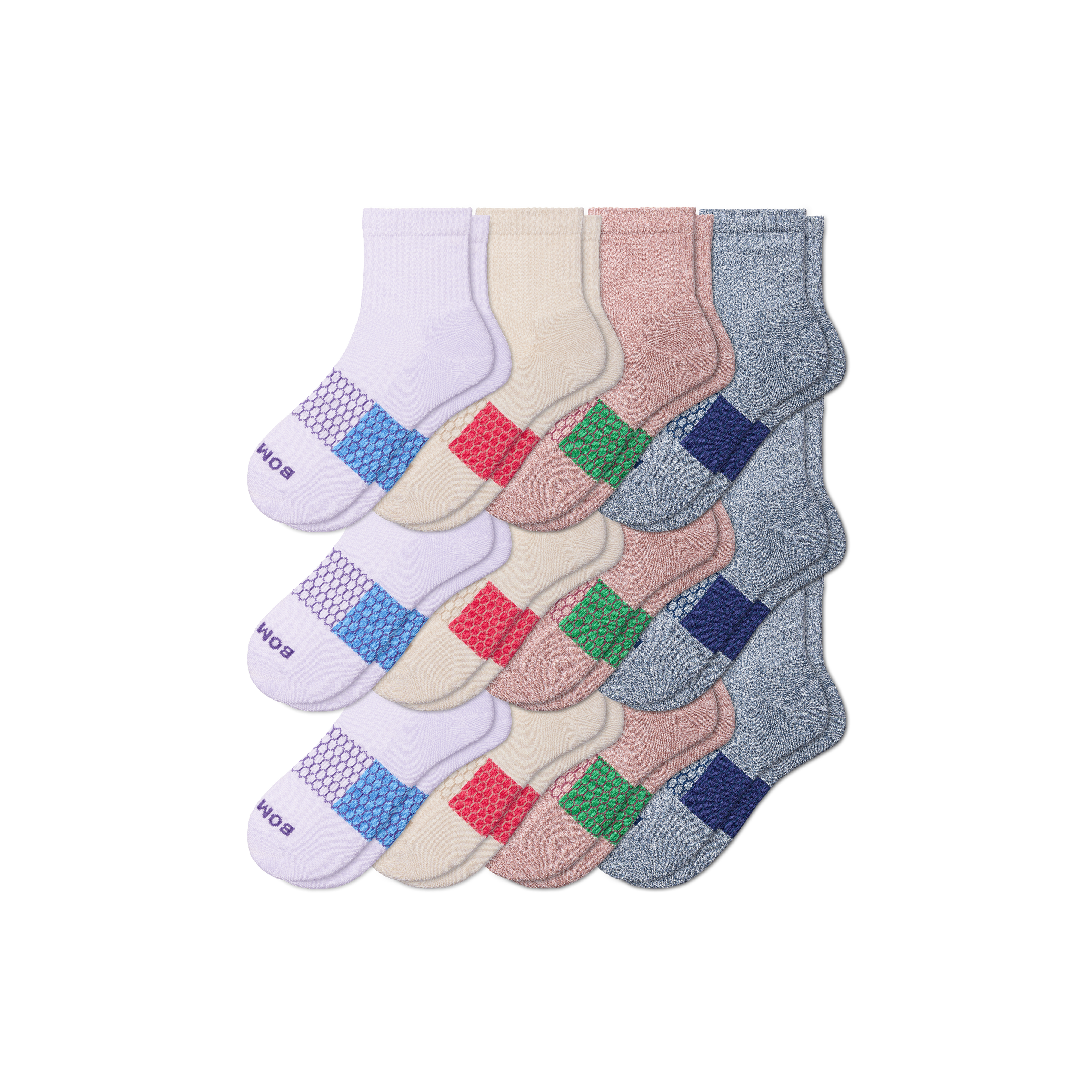 Bombas Quarter Sock 12-pack In Multi