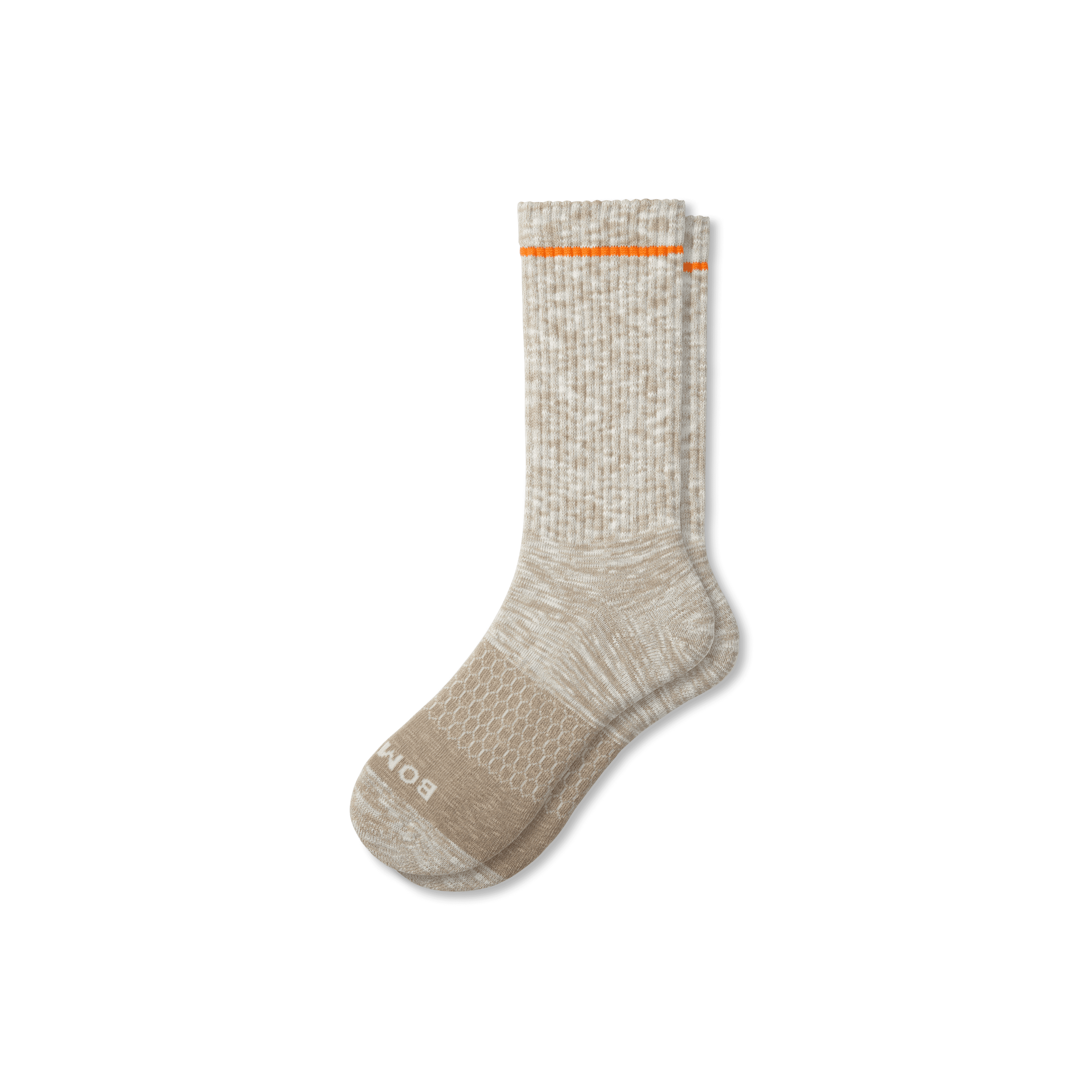Bombas Summer Slub Calf Socks In Washed Taupe