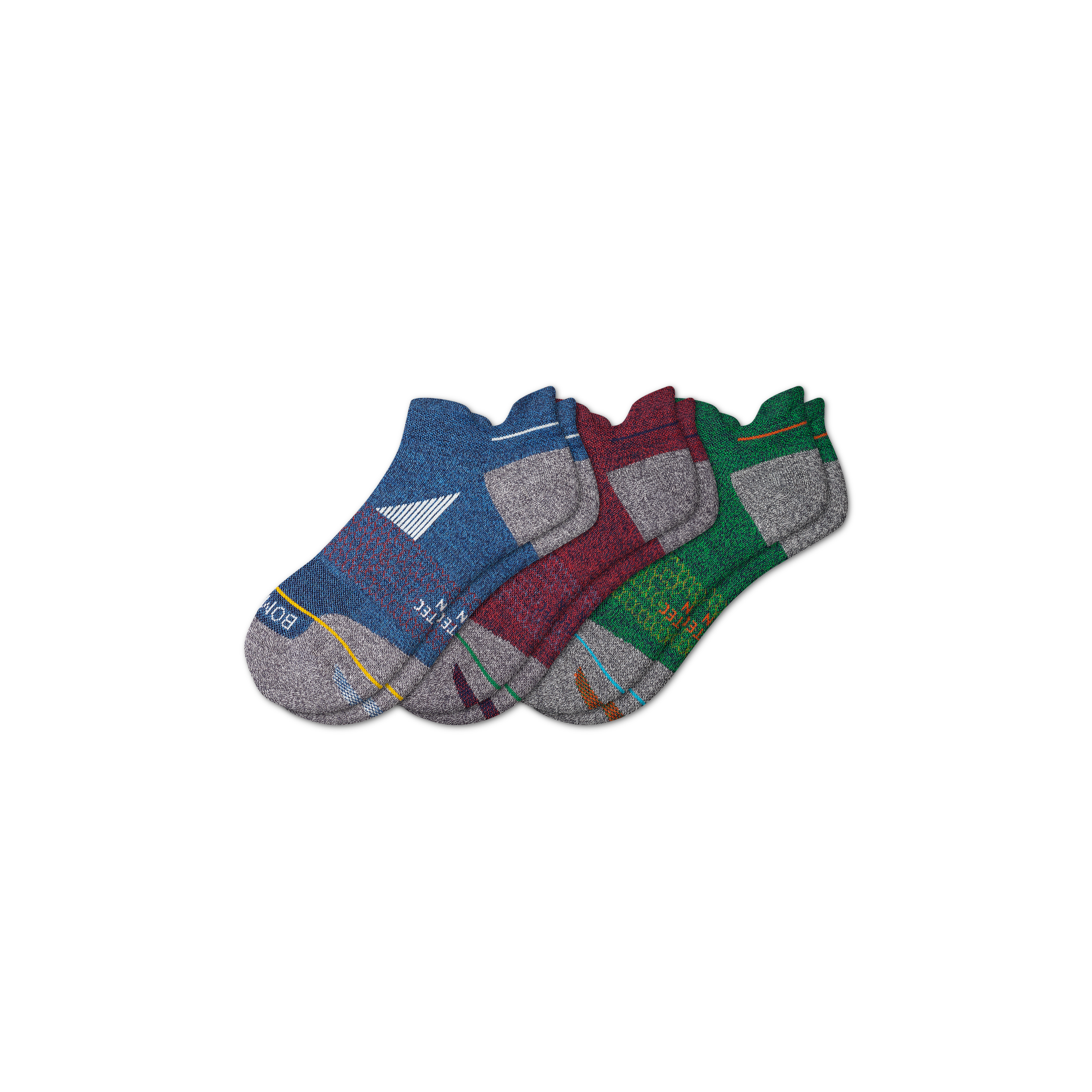 Bombas Merino Wool Blend Running Ankle Sock 3-pack In Marls Mix