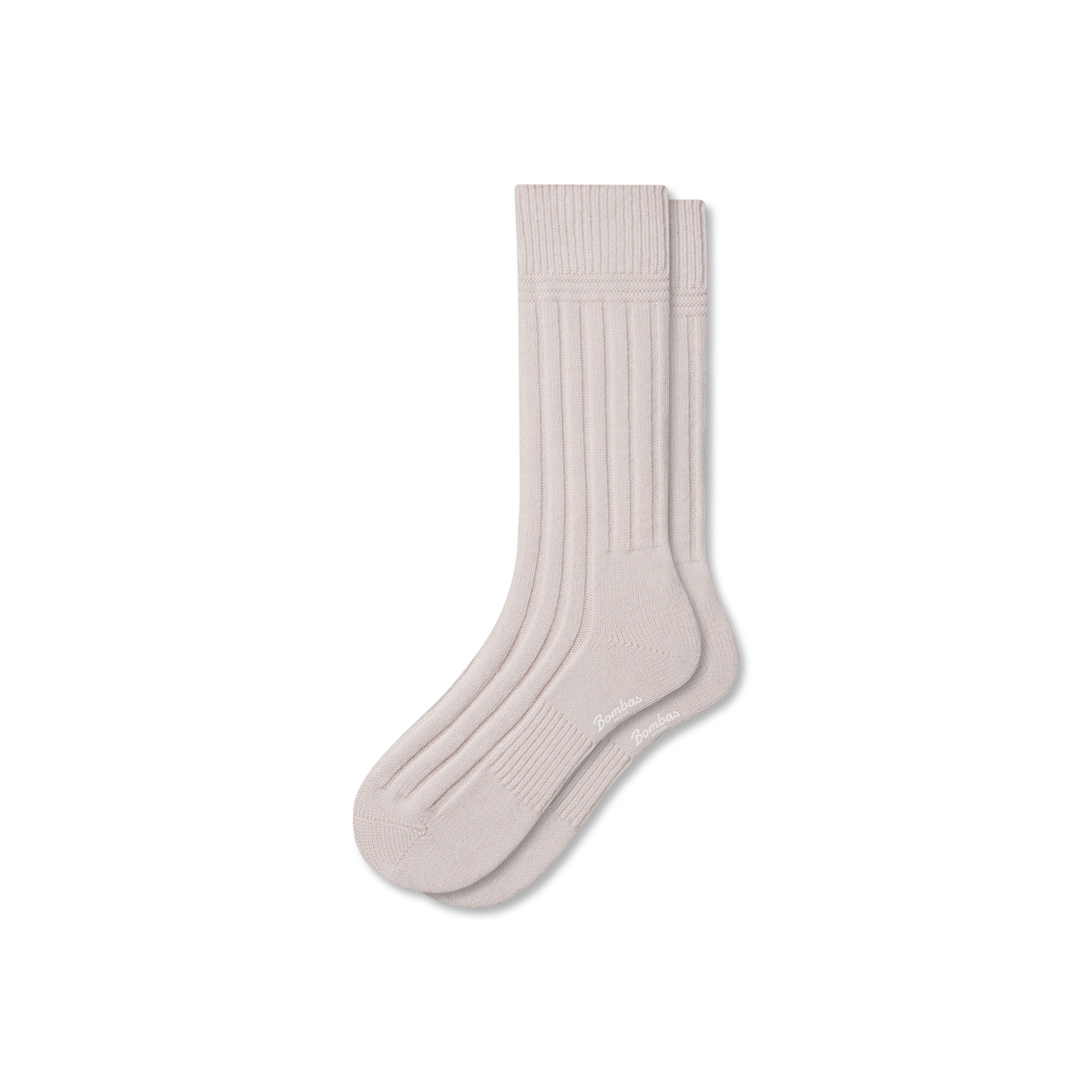 Bombas Merino Cashmere Blend Rib Calf Socks In Brown