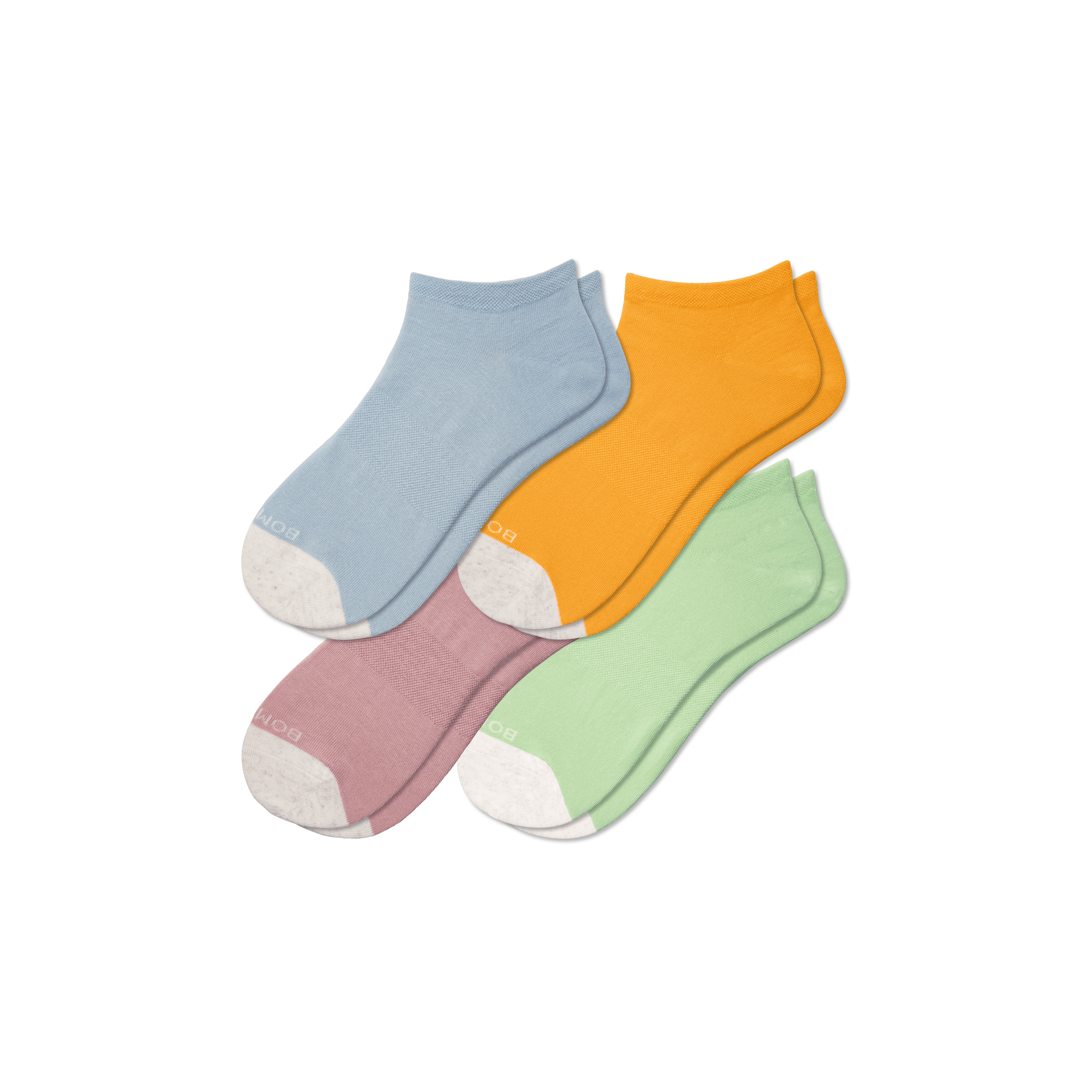 Bombas Lightweight Ankle Sock 4-pack In Rose Mint Mix
