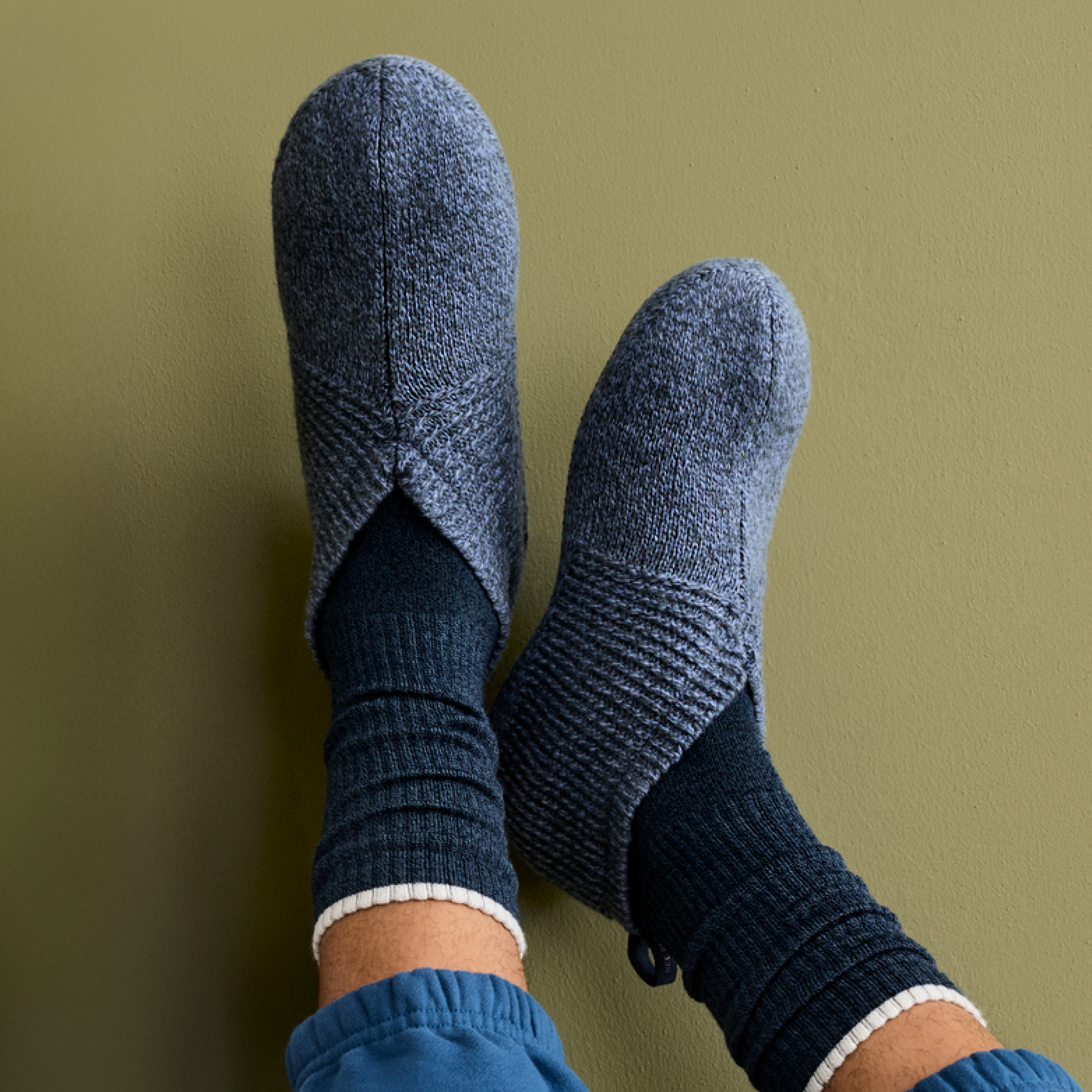 BOMBAS Mens SHERPA  SLIPPER Blue Slippers SIZE 11 Comfy Warm Men main image 4