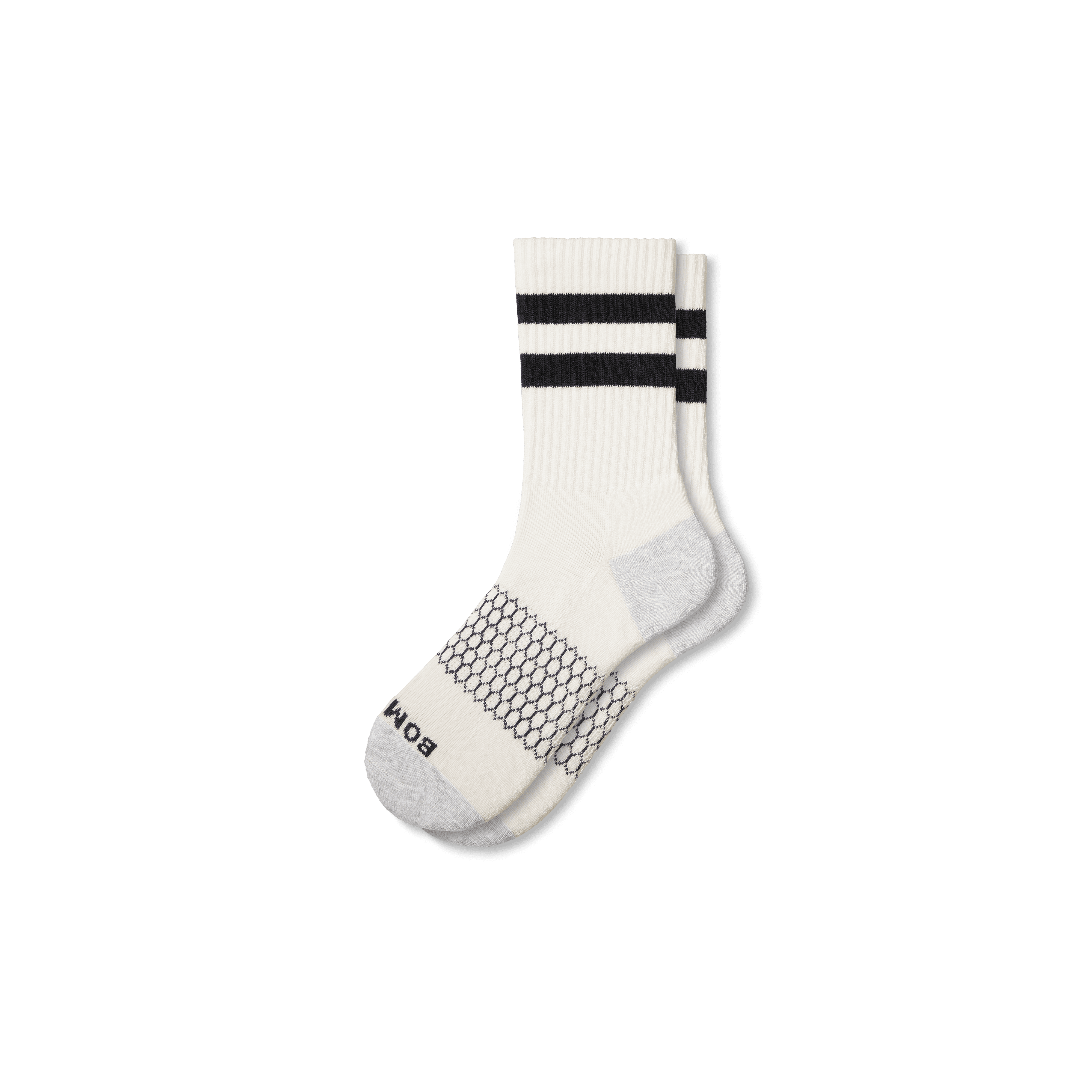 Bombas Vintage Stripes Half Calf Socks In Black