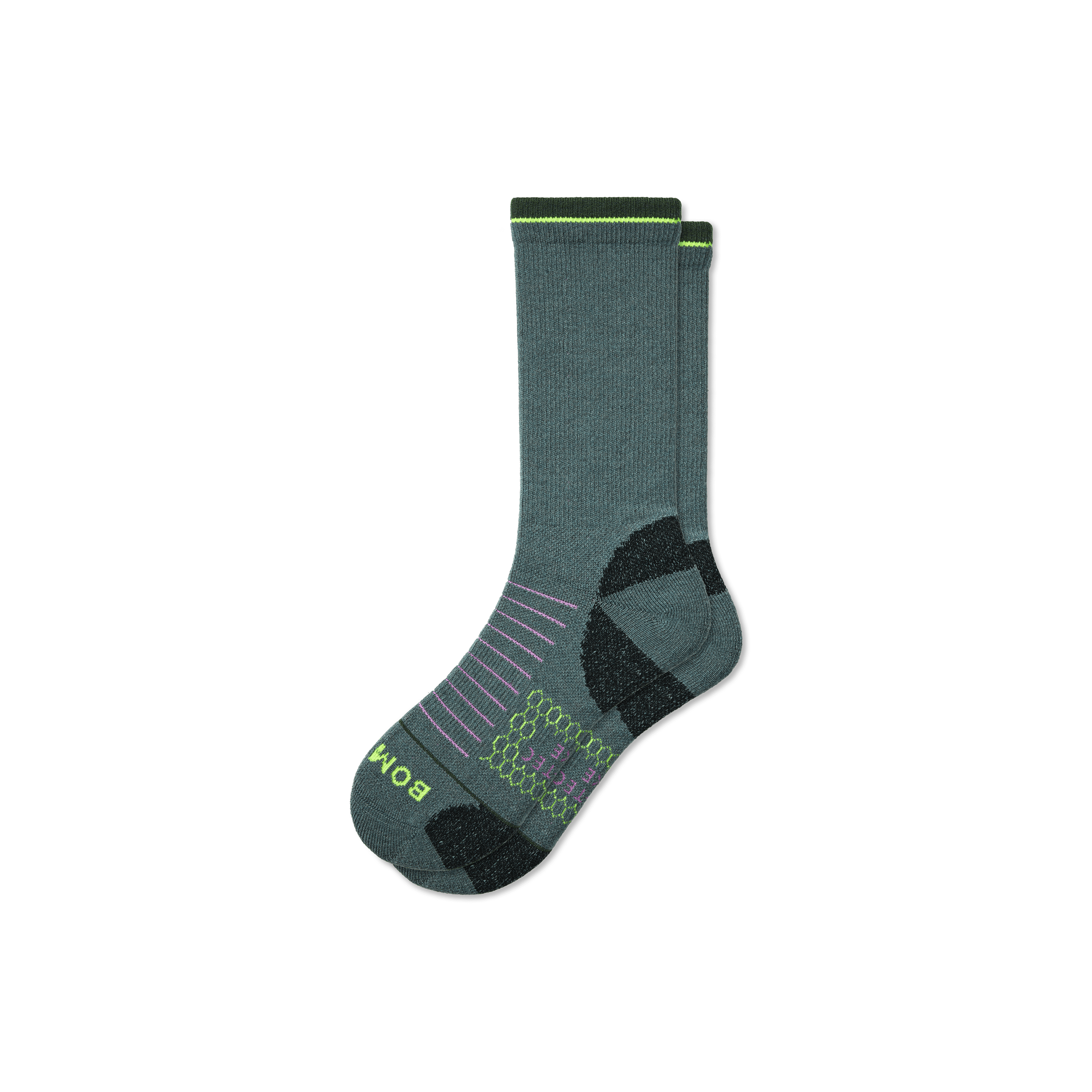 Bombas Merino Wool Blend Hiking Performance Calf Socks In Moss Grey