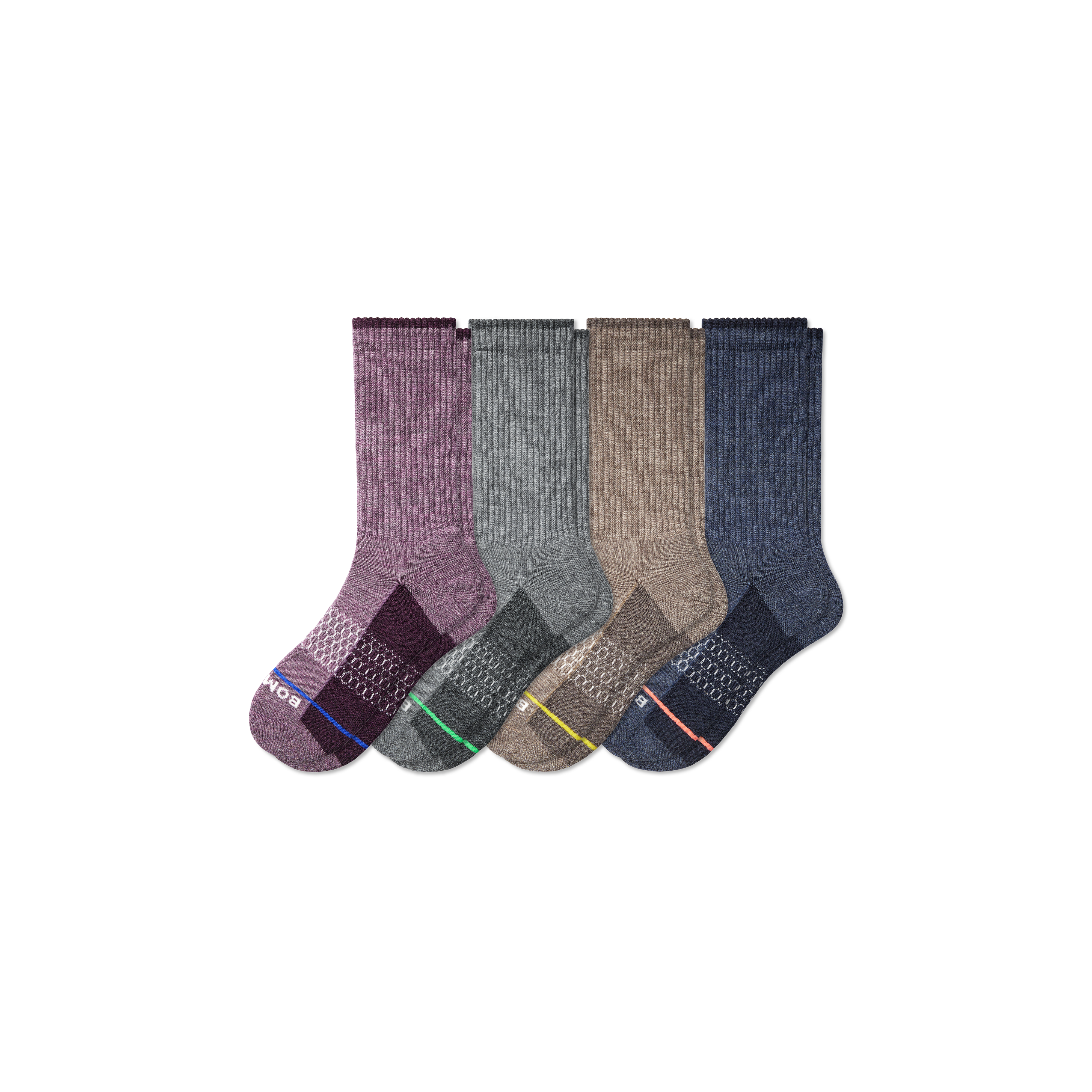 Bombas Merino Wool Blend Calf Sock 4-pack In Cloud Mauve Mix