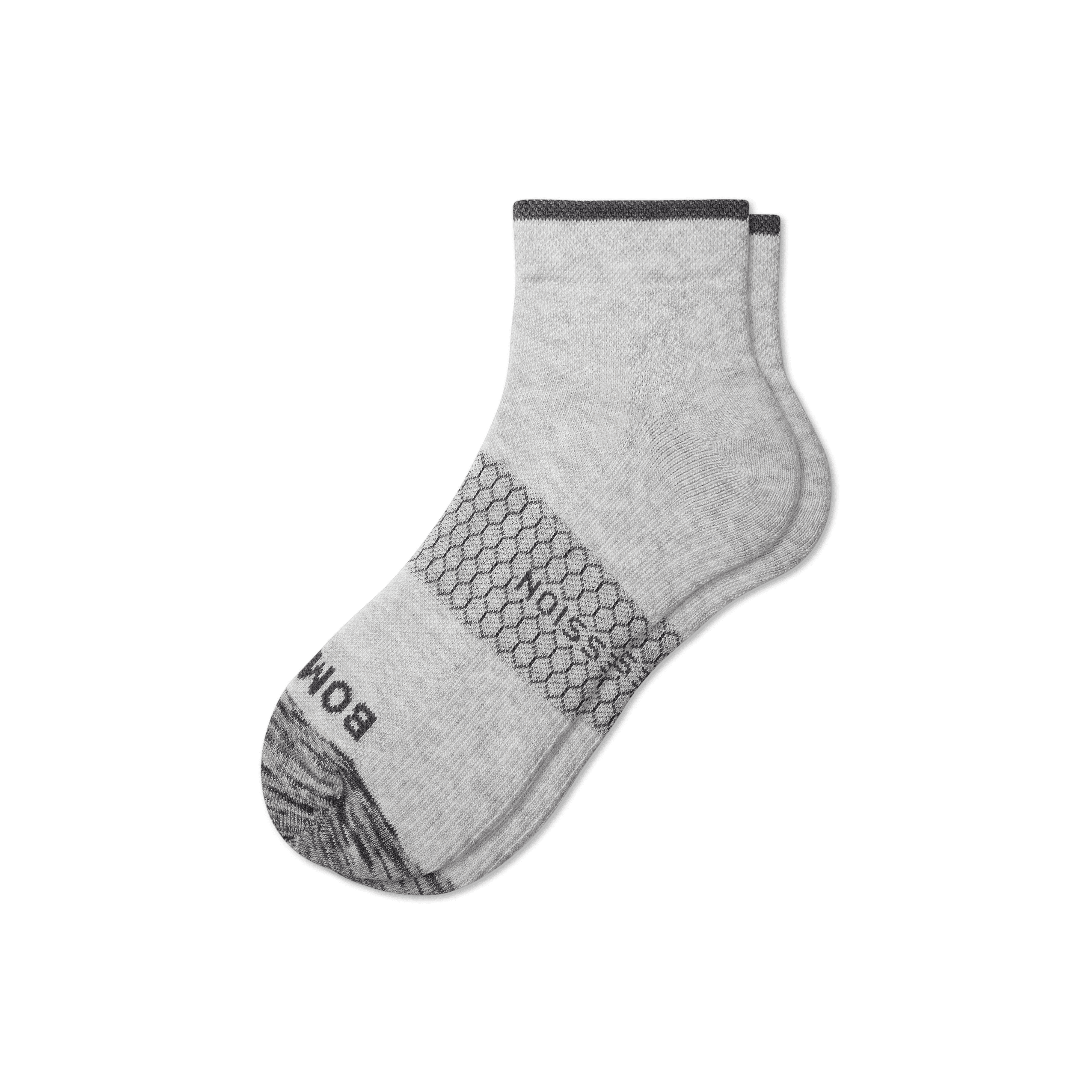 Bombas Ankle Compression Socks In Light Grey
