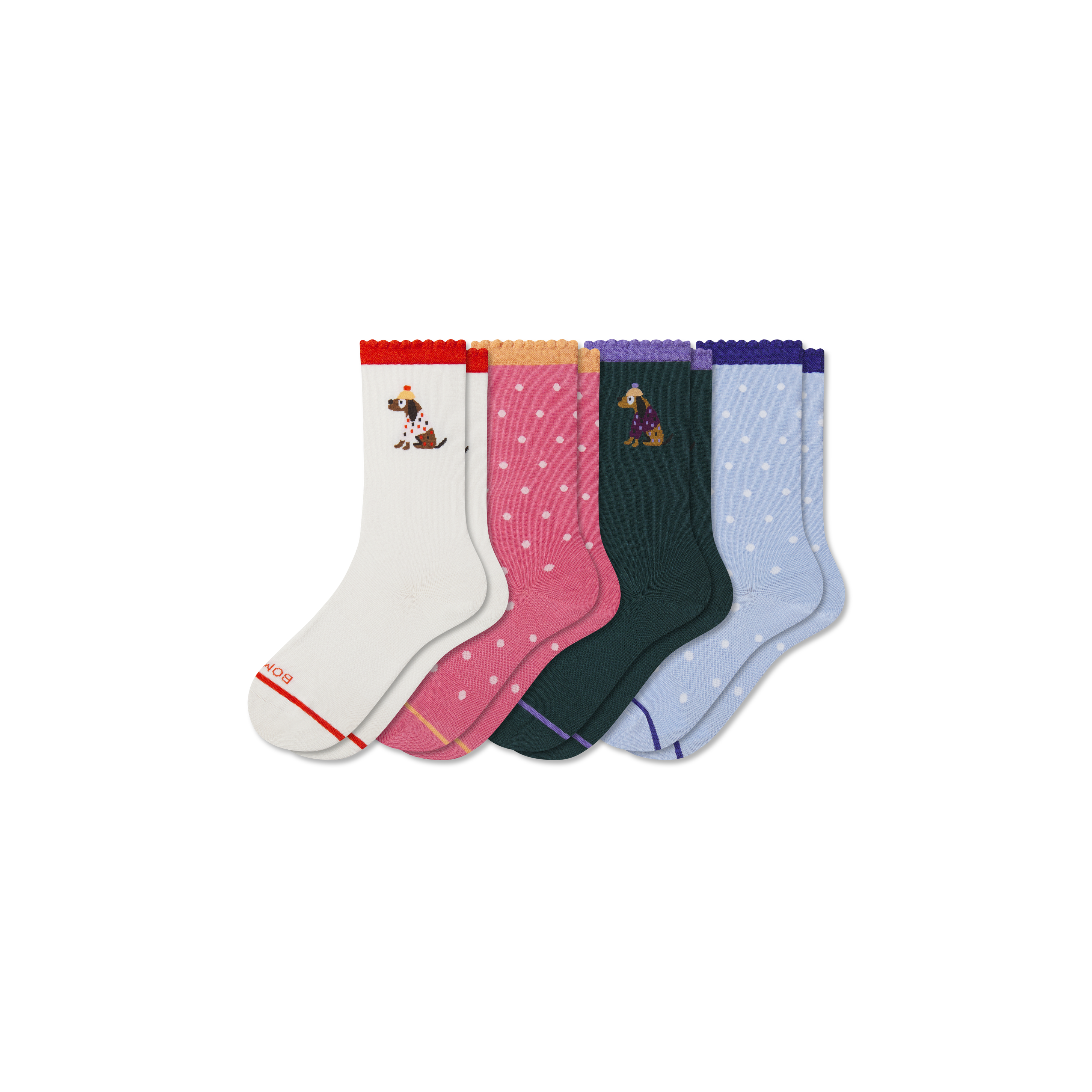 Youth Puppy Party Calf Sock 4-Pack