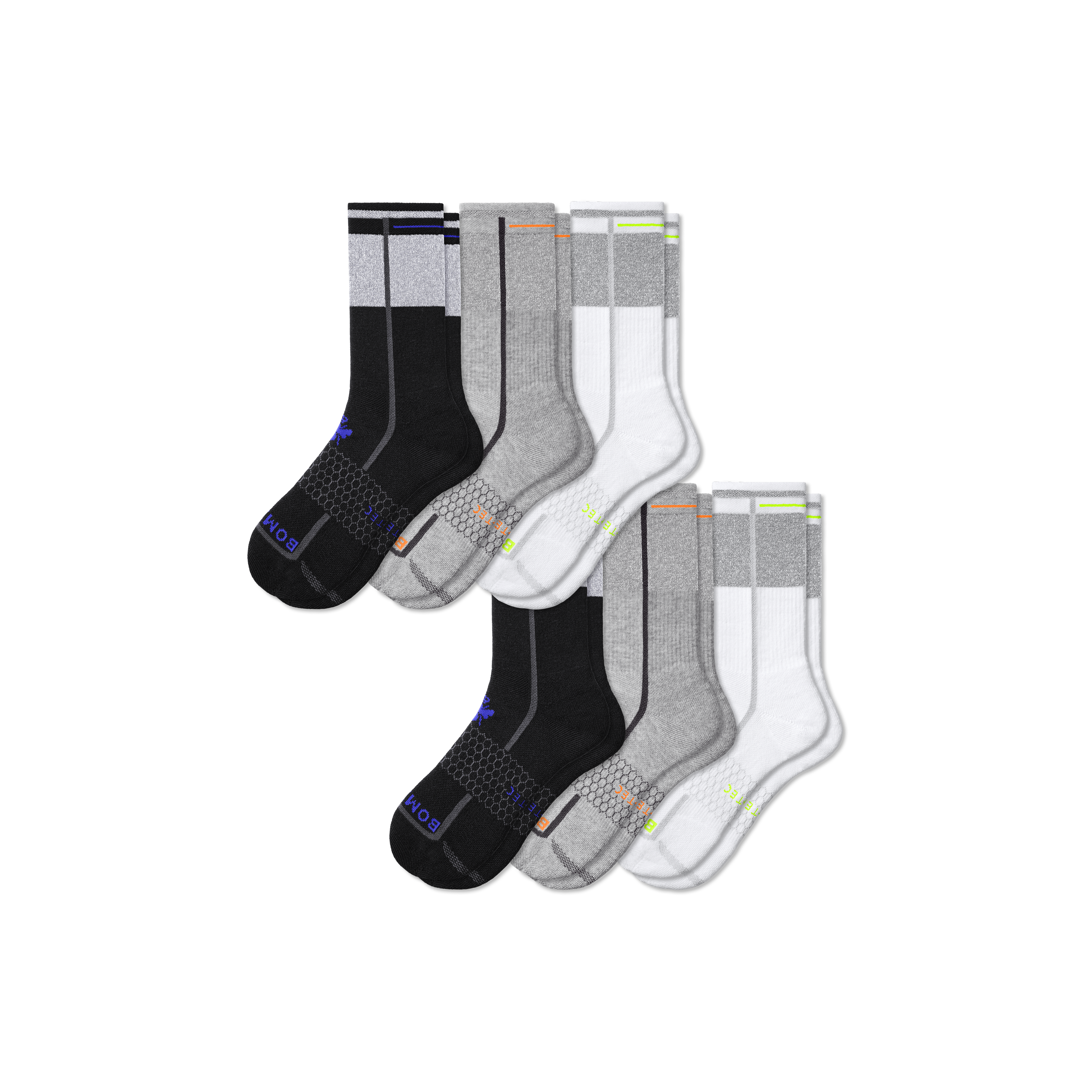 Bombas Reflec-tec All-purpose Calf Sock 6-pack In Multi Mix