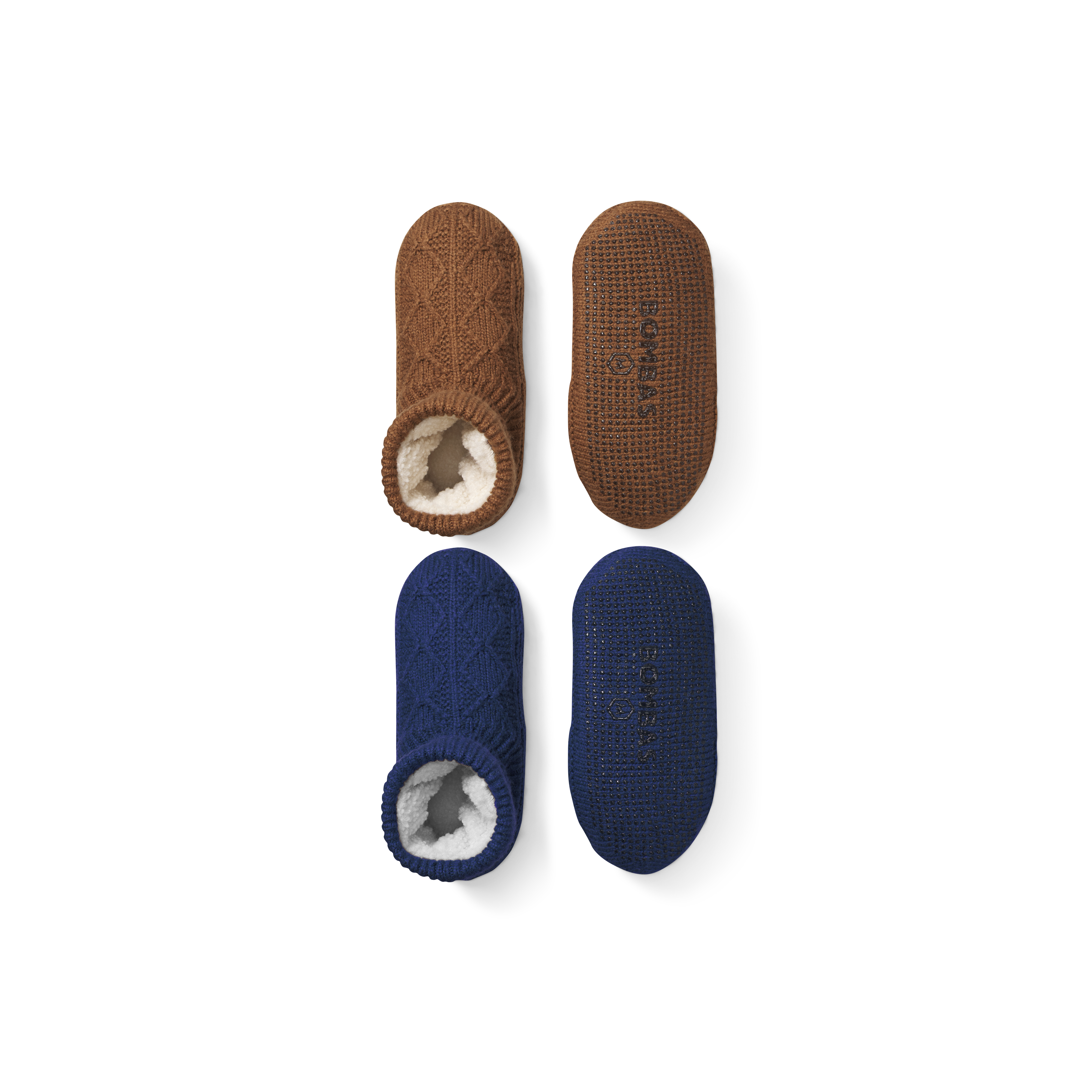 Men’s Gripper Slipper Bootie - Sherpa-Lined 2-Pack