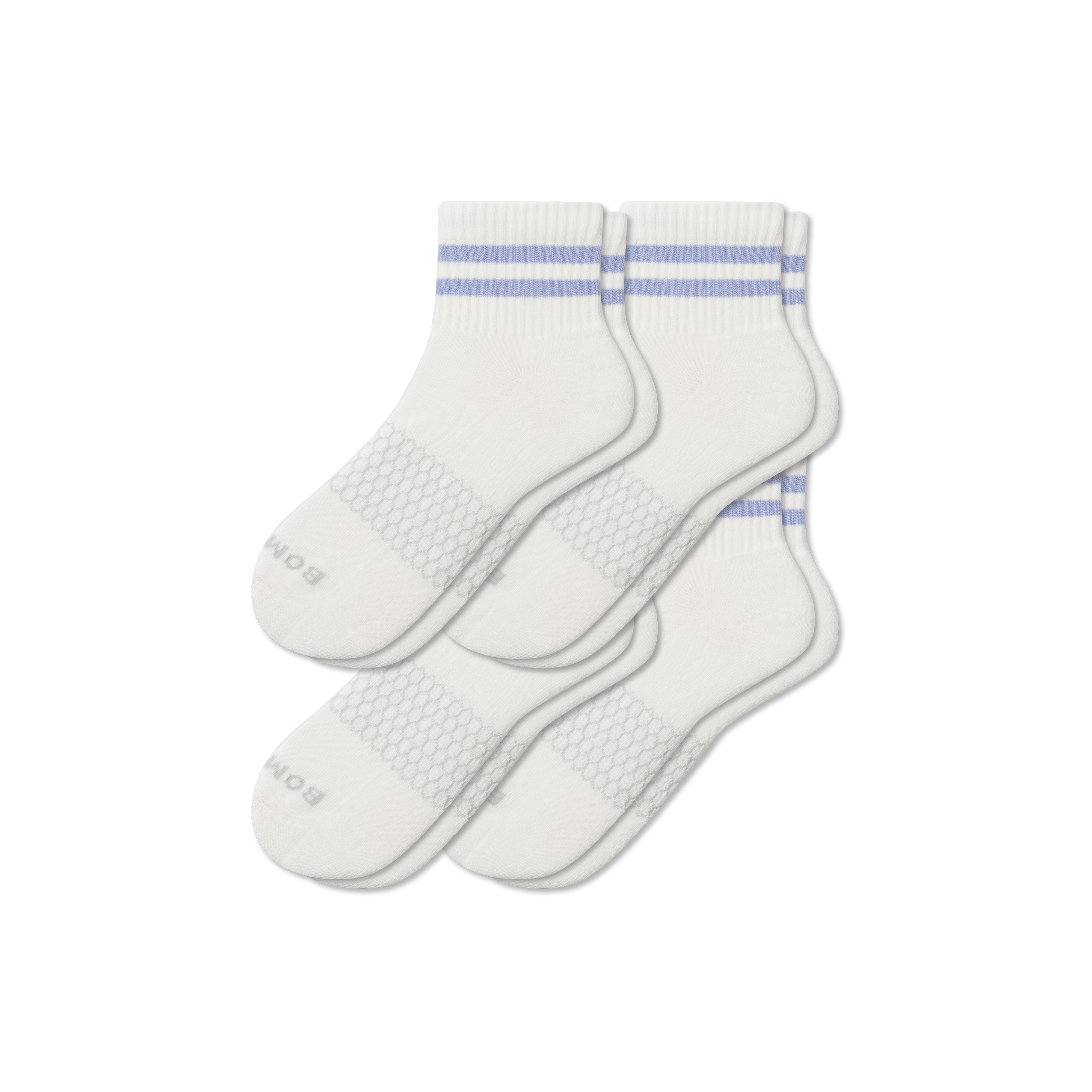 Bombas Vintage Stripes Quarter Sock 4-pack In White